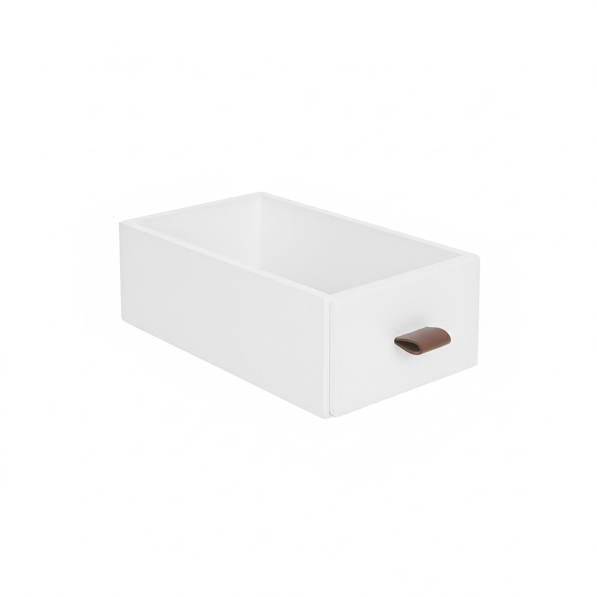 Schubladenbox Bambus mit Schlaufen Weiss-Braun-Hellbraun von Relaxdays