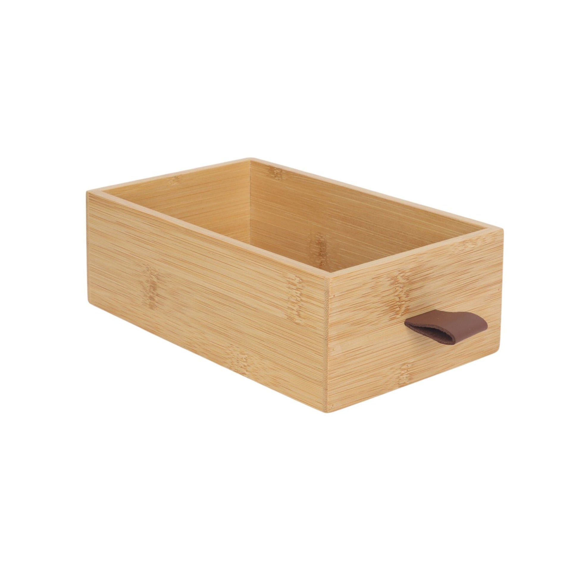 Schubladenbox Bambus mit Schlaufen Braun-Hellbraun-Schwarz von Relaxdays