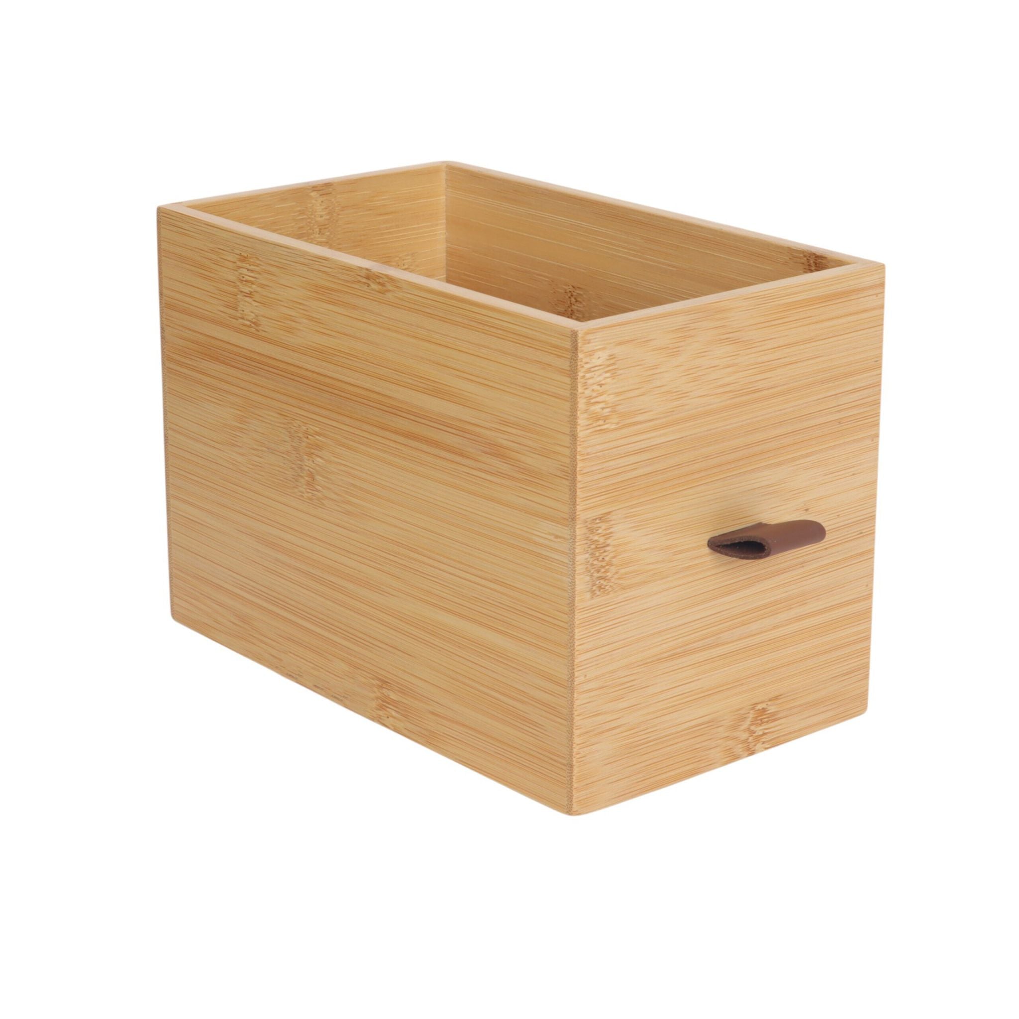 Schubladenbox Bambus mit Schlaufen Braun-Hellbraun-Schwarz von Relaxdays