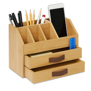 Schreibtisch Organizer Bambus Braun-Hellbraun von Relaxdays