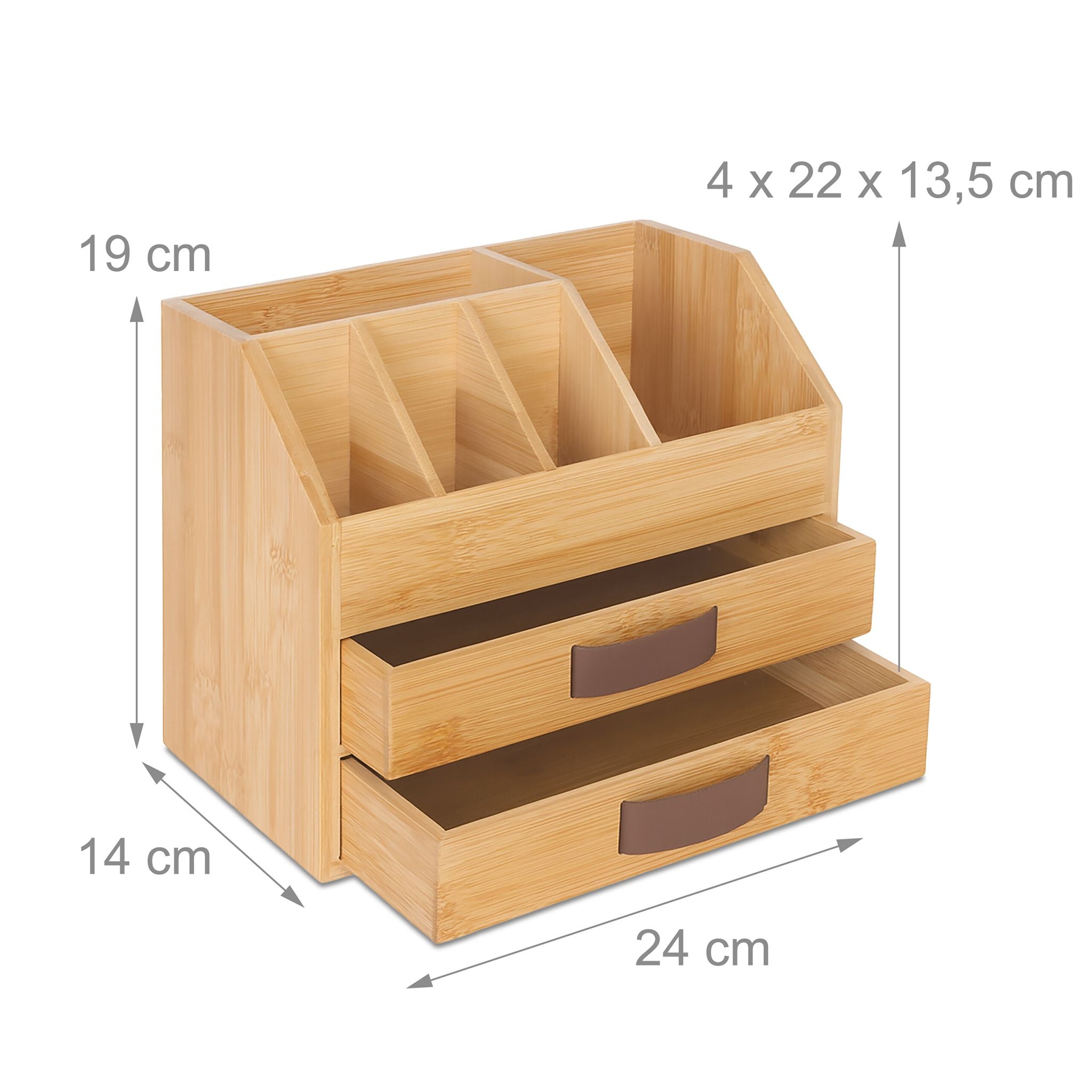 Schreibtisch Organizer Bambus Braun-Hellbraun von Relaxdays