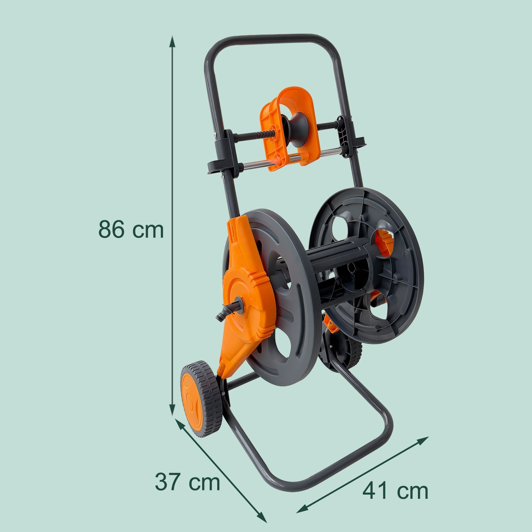 Schlauchwagen für 60 m Orange-Grau von Relaxdays
