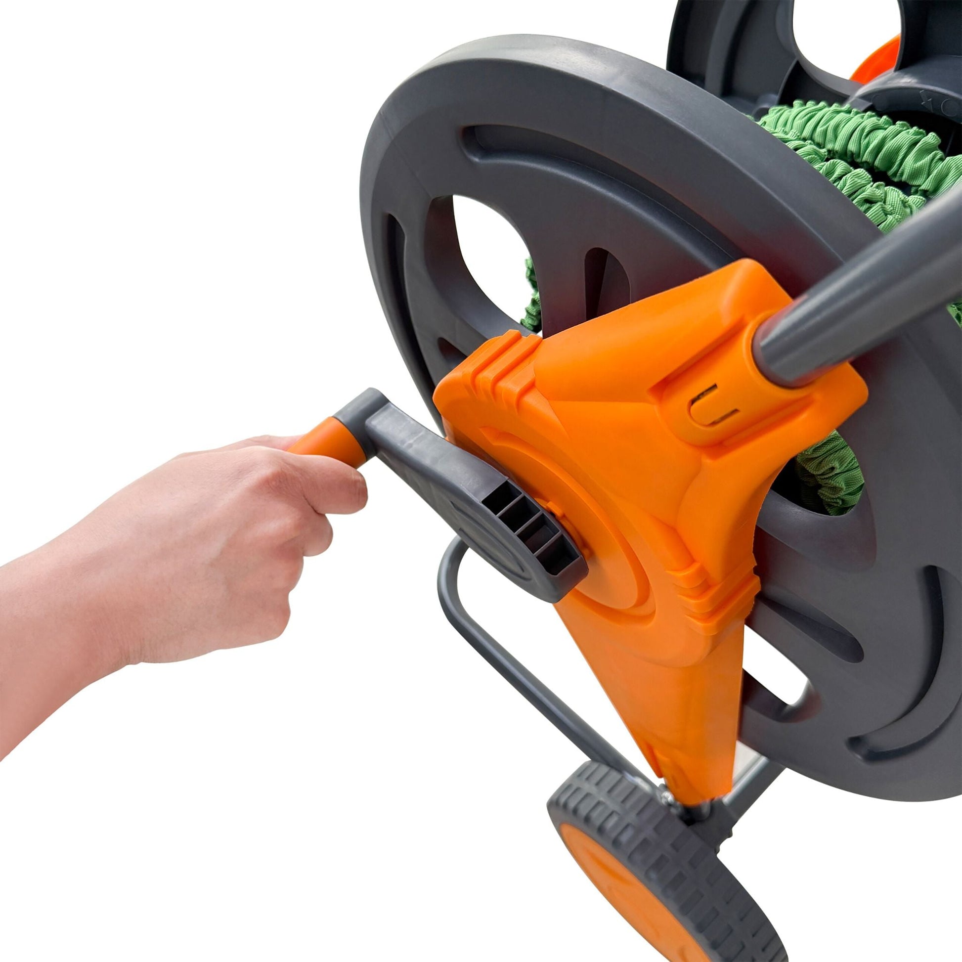 Schlauchwagen für 60 m Orange-Grau von Relaxdays