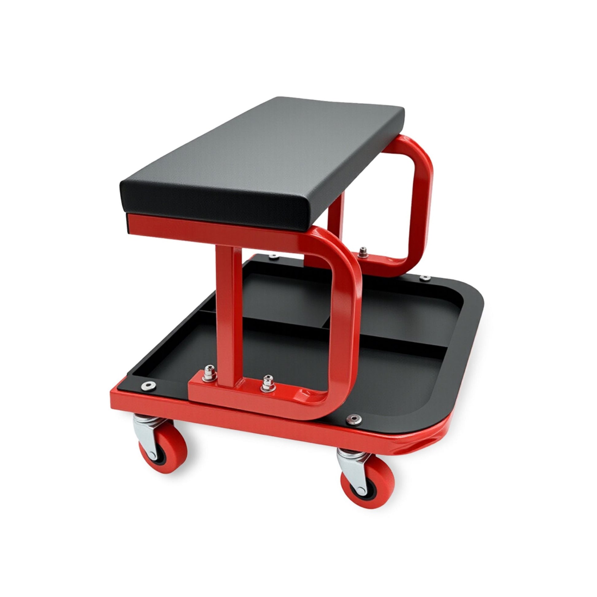 Werkstatthocker bis 100 kg Rot-Schwarz von Relaxdays