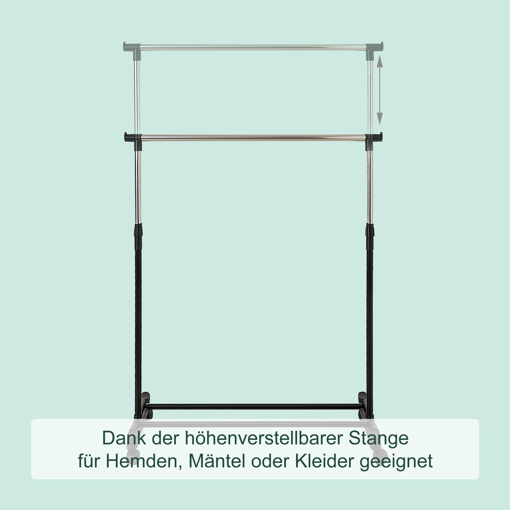 Kleiderständer höhenverstellbar Schwarz-Silber von Relaxdays
