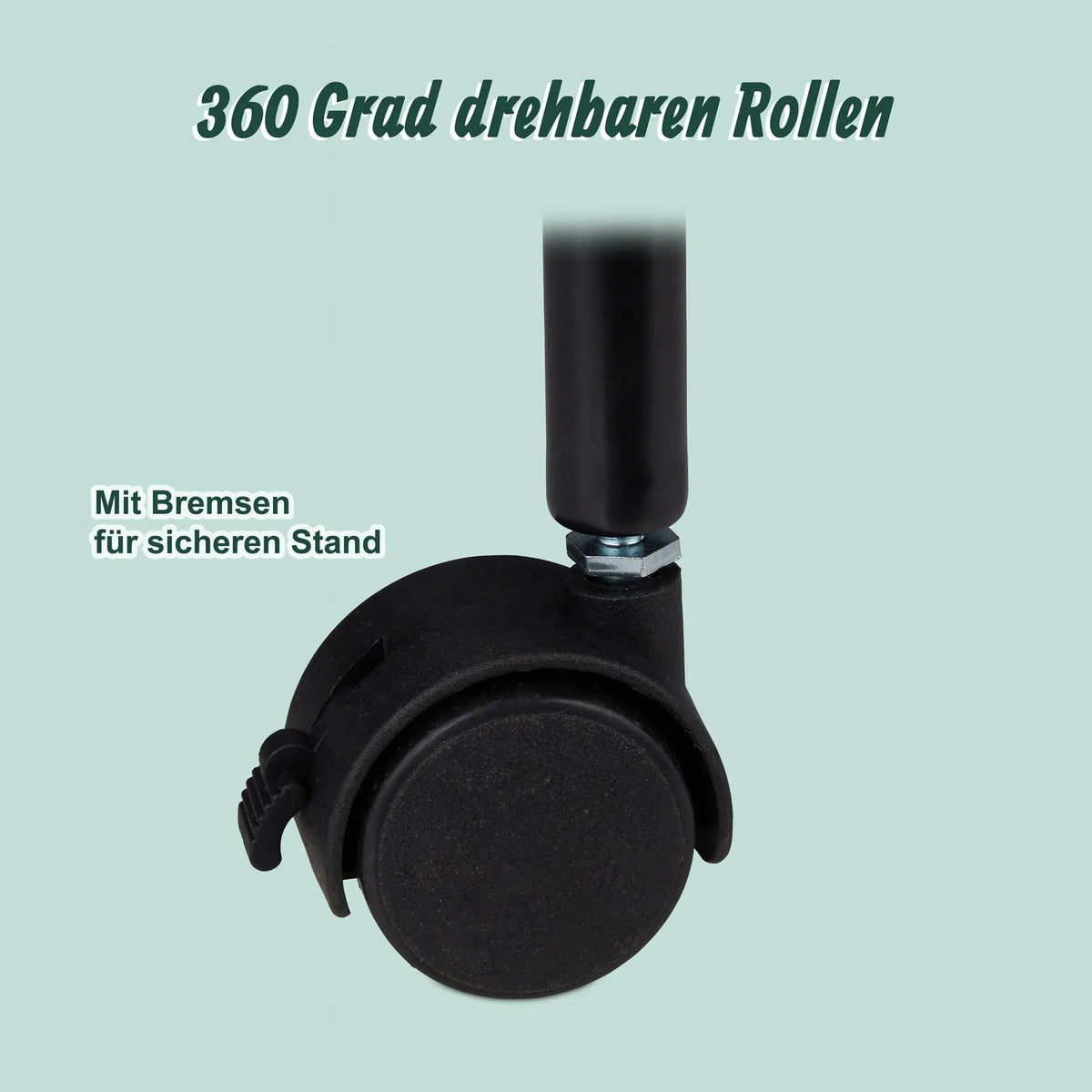 Rollbarer Kleiderständer mit 2 Ablagen Schwarz von Relaxdays