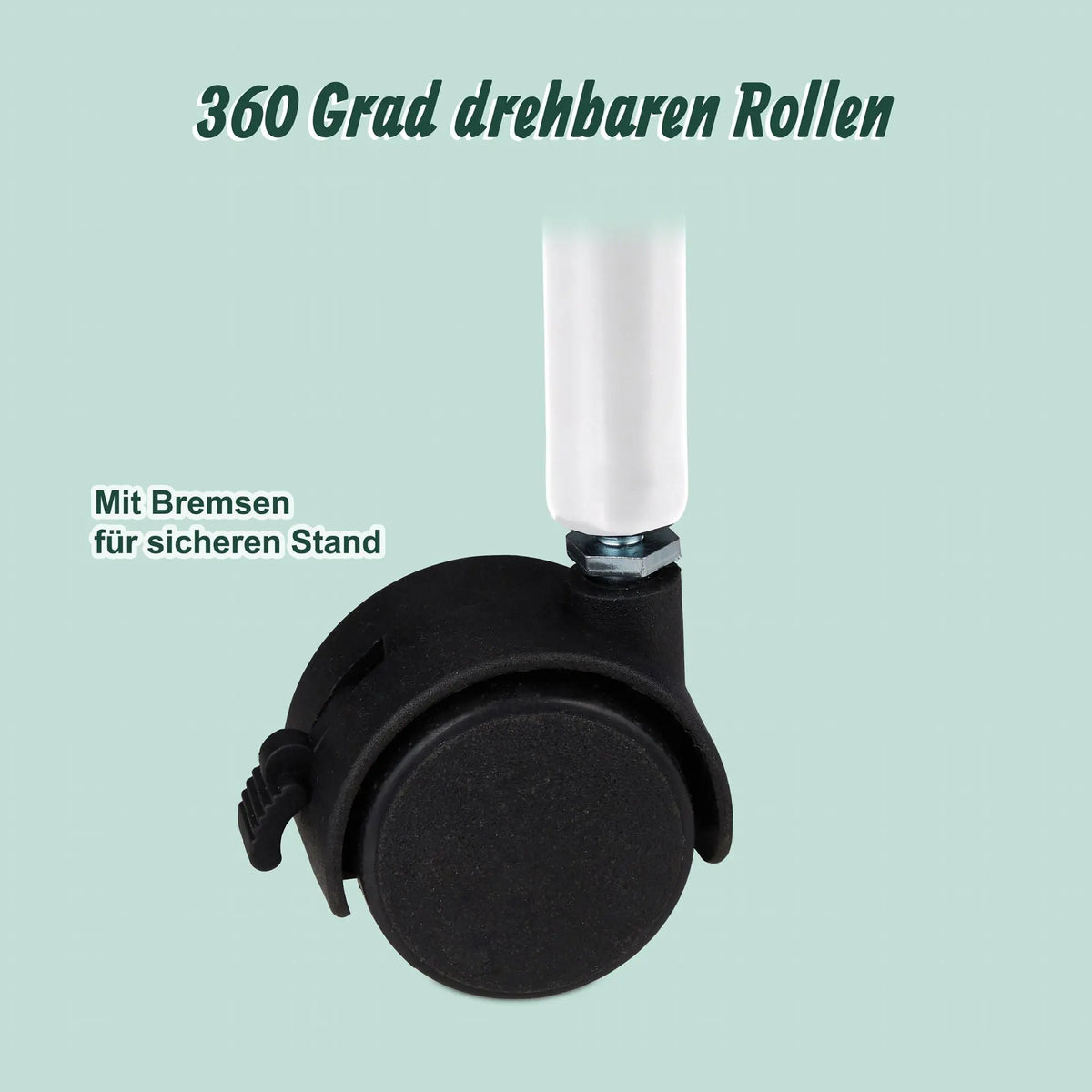 Rollbarer Kleiderständer mit 2 Ablagen Weiss von Relaxdays
