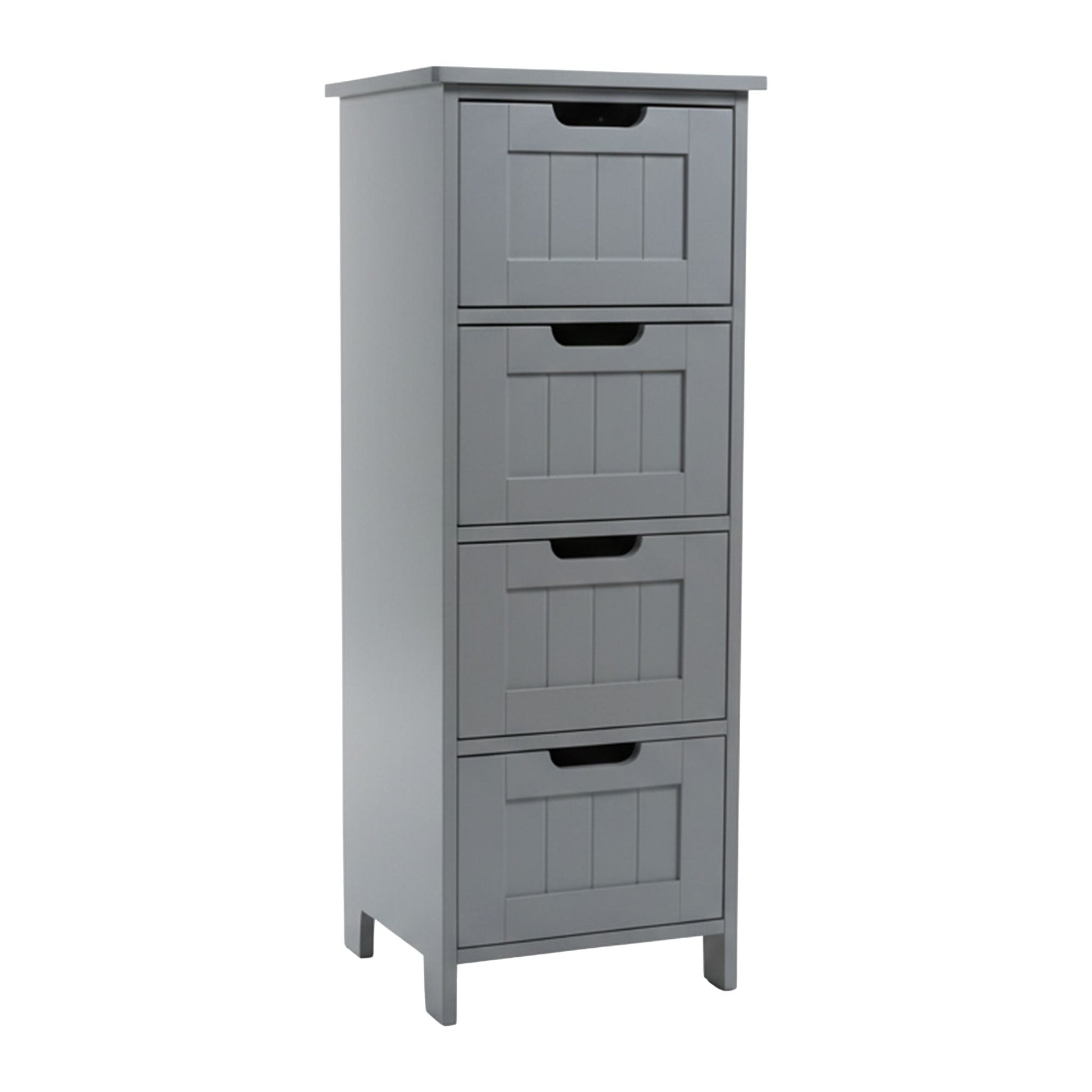 Badezimmerschrank mit 4 Schubladen Grau von Relaxdays