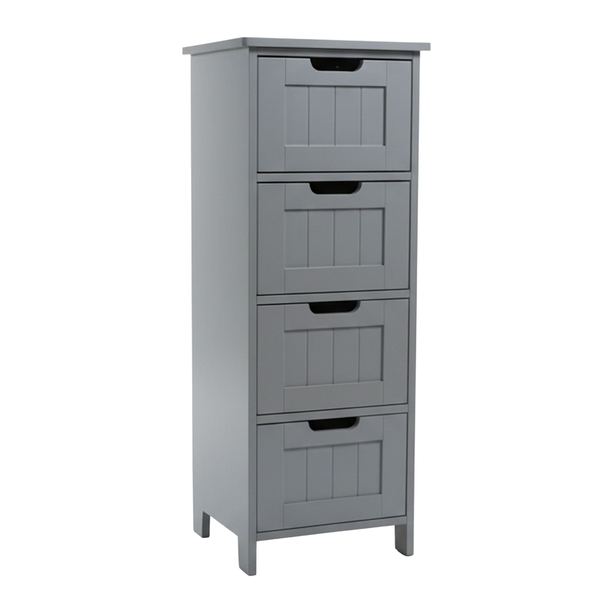Badezimmerschrank mit 4 Schubladen Grau von Relaxdays