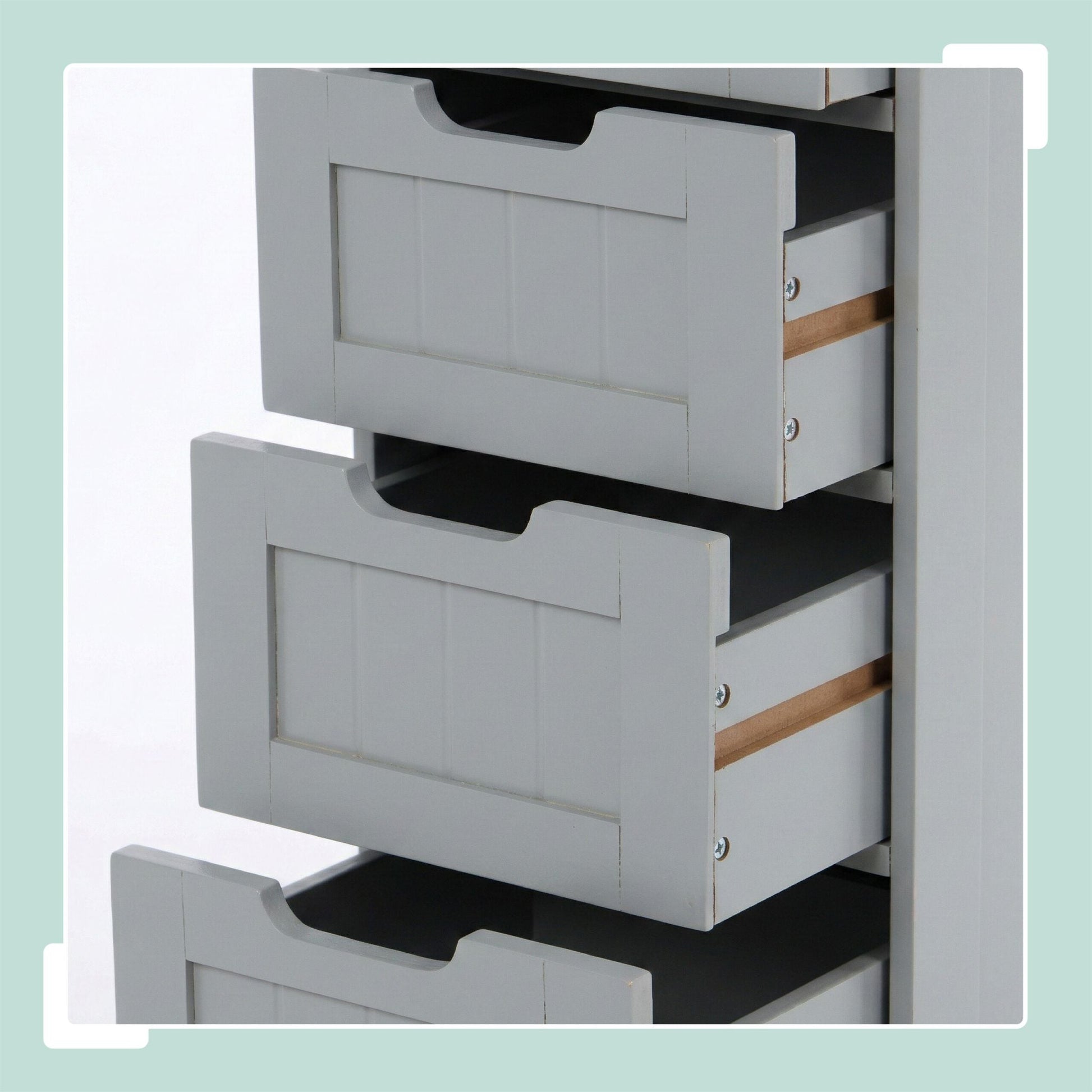 Badezimmerschrank mit 4 Schubladen Grau von Relaxdays