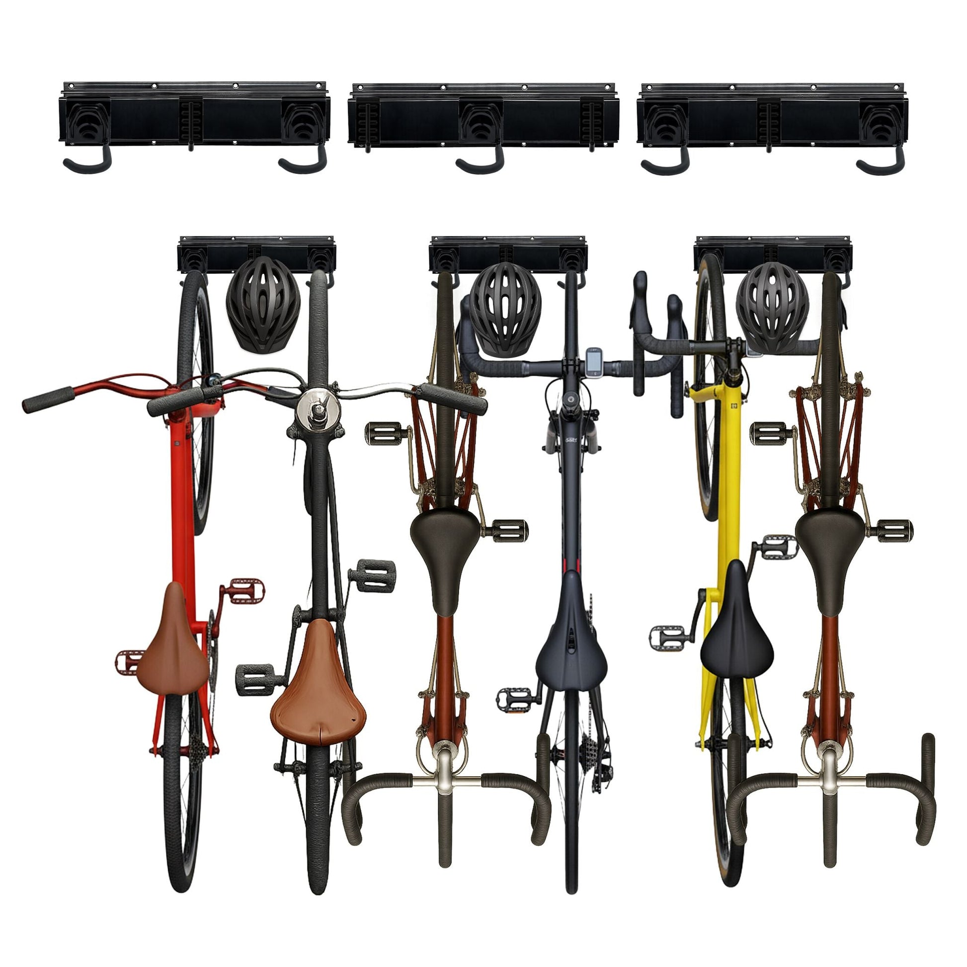 Fahrrad Wandhalterung mit Schiene Schwarz von Relaxdays