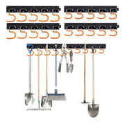 Gartengerätehalter Wand Orange-Schwarz-Silber von Relaxdays