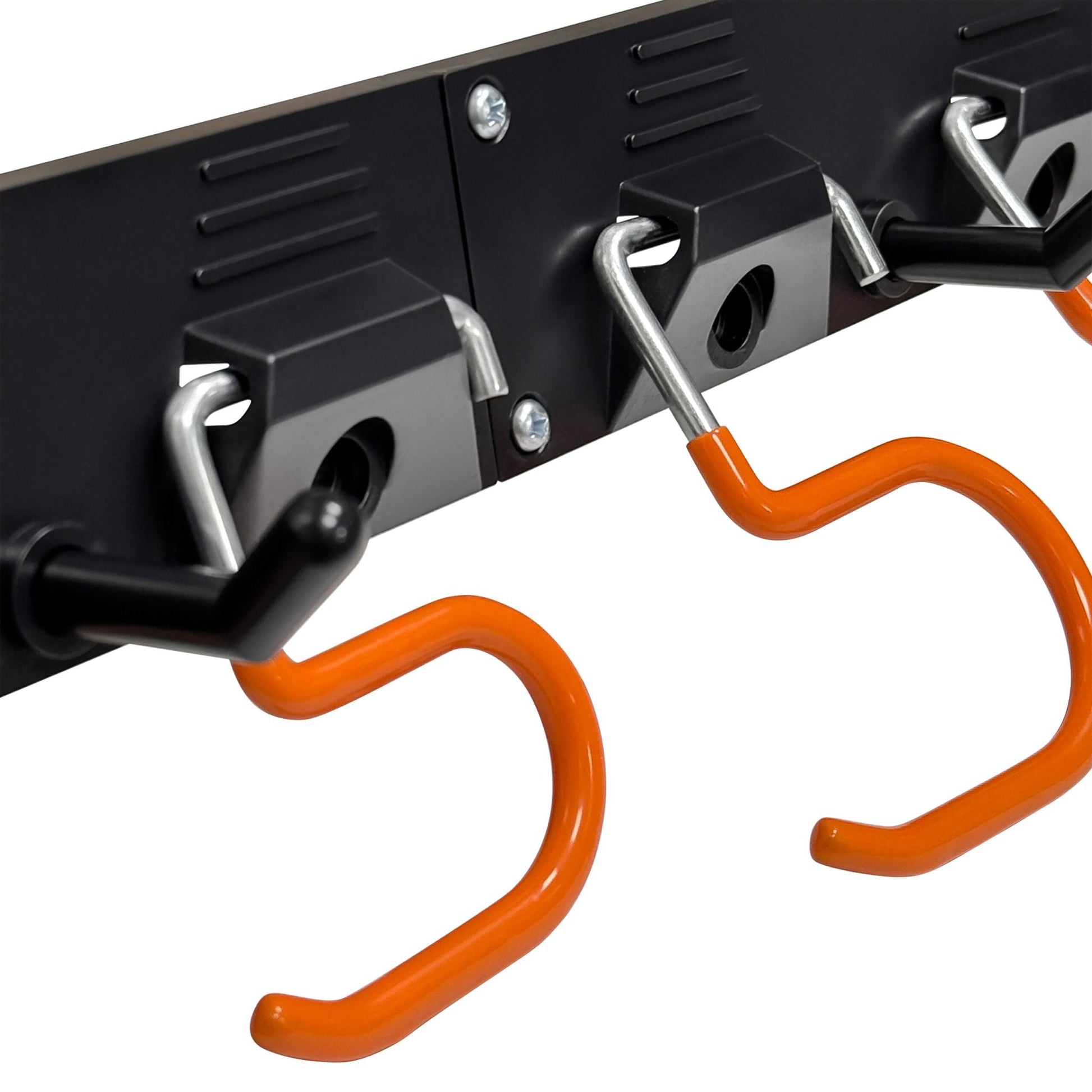 Gartengerätehalter Wand Orange-Schwarz-Silber von Relaxdays