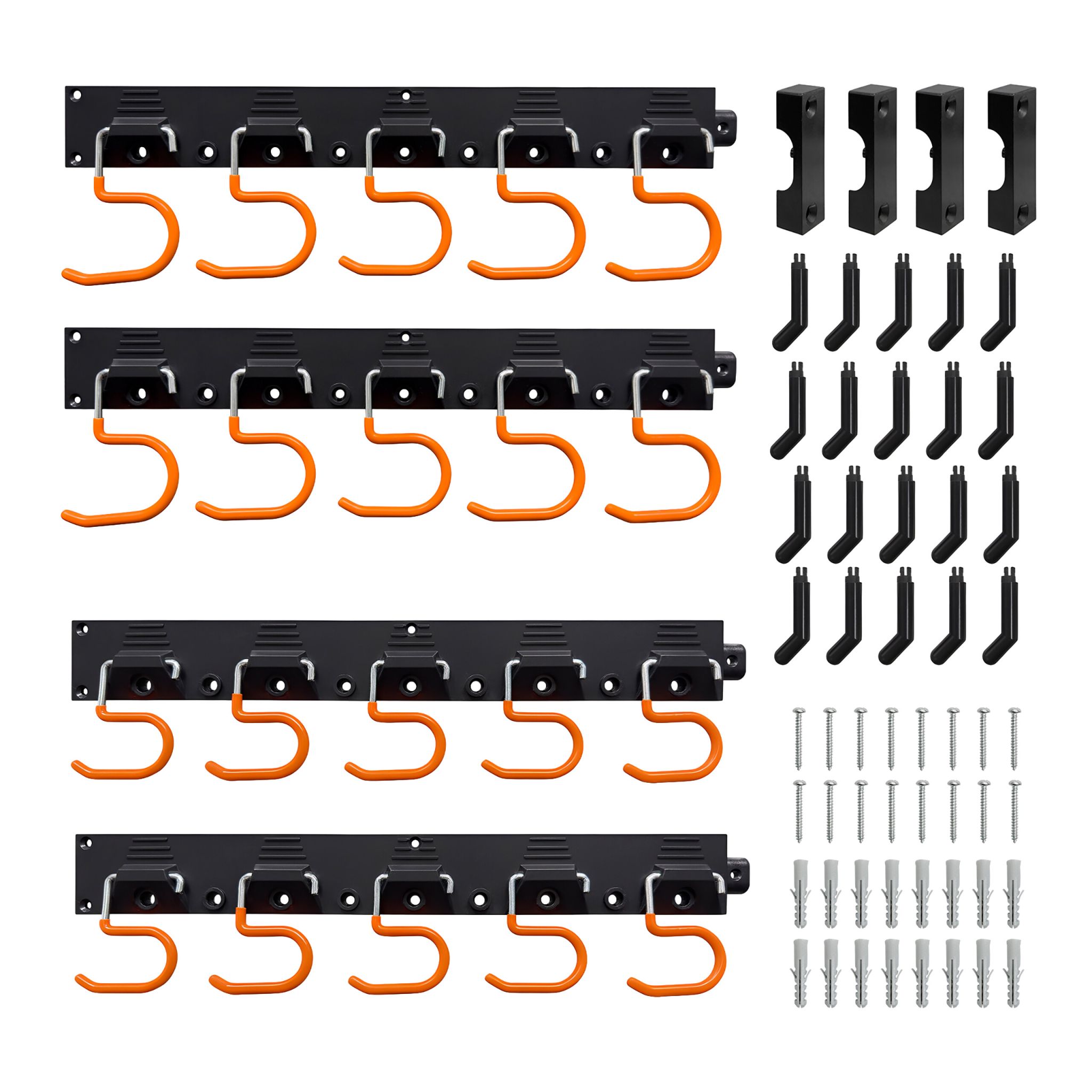 Gartengerätehalter Wand Orange-Schwarz-Silber von Relaxdays
