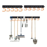 Gartengerätehalter Wand Orange-Schwarz-Silber von Relaxdays