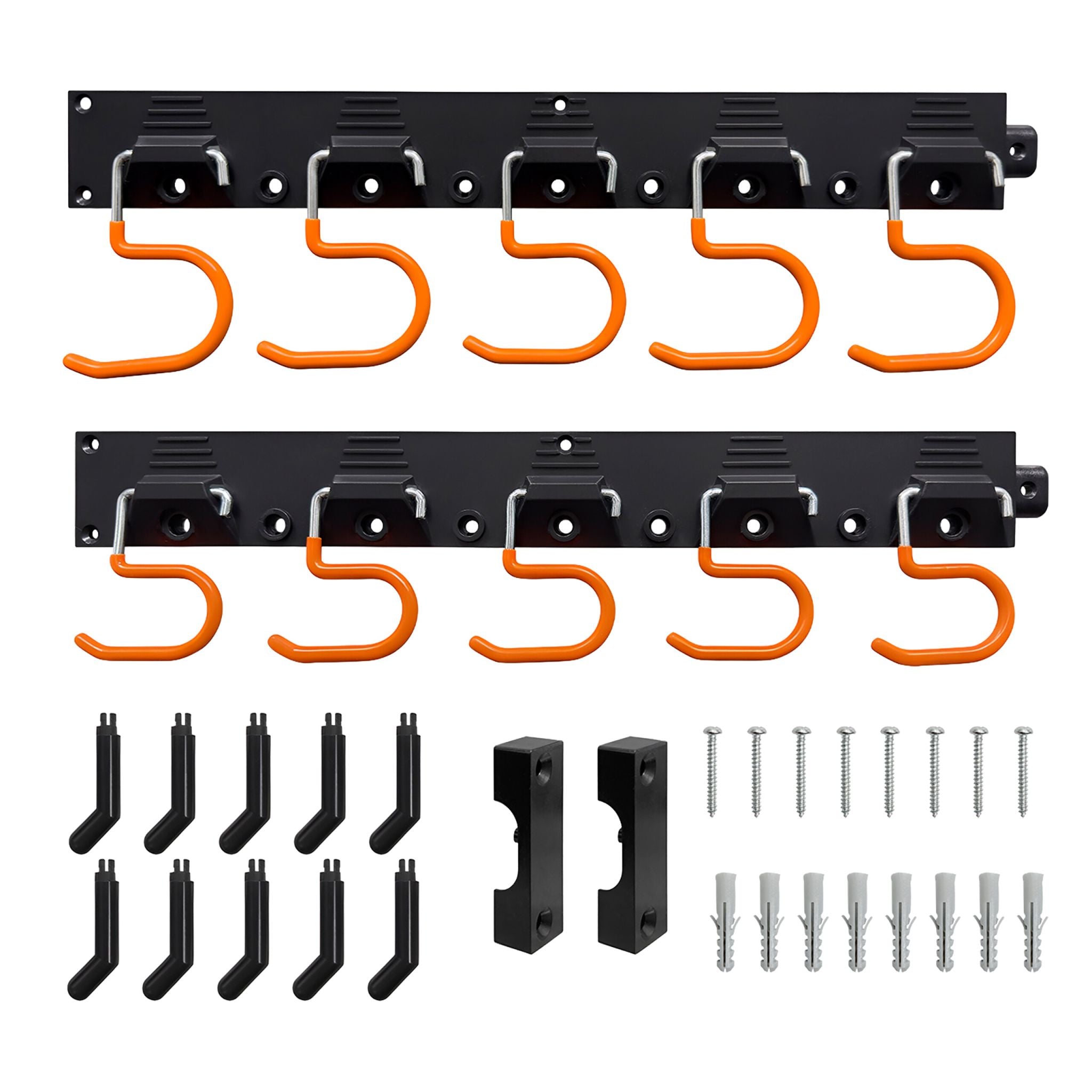 Gartengerätehalter Wand Orange-Schwarz-Silber von Relaxdays
