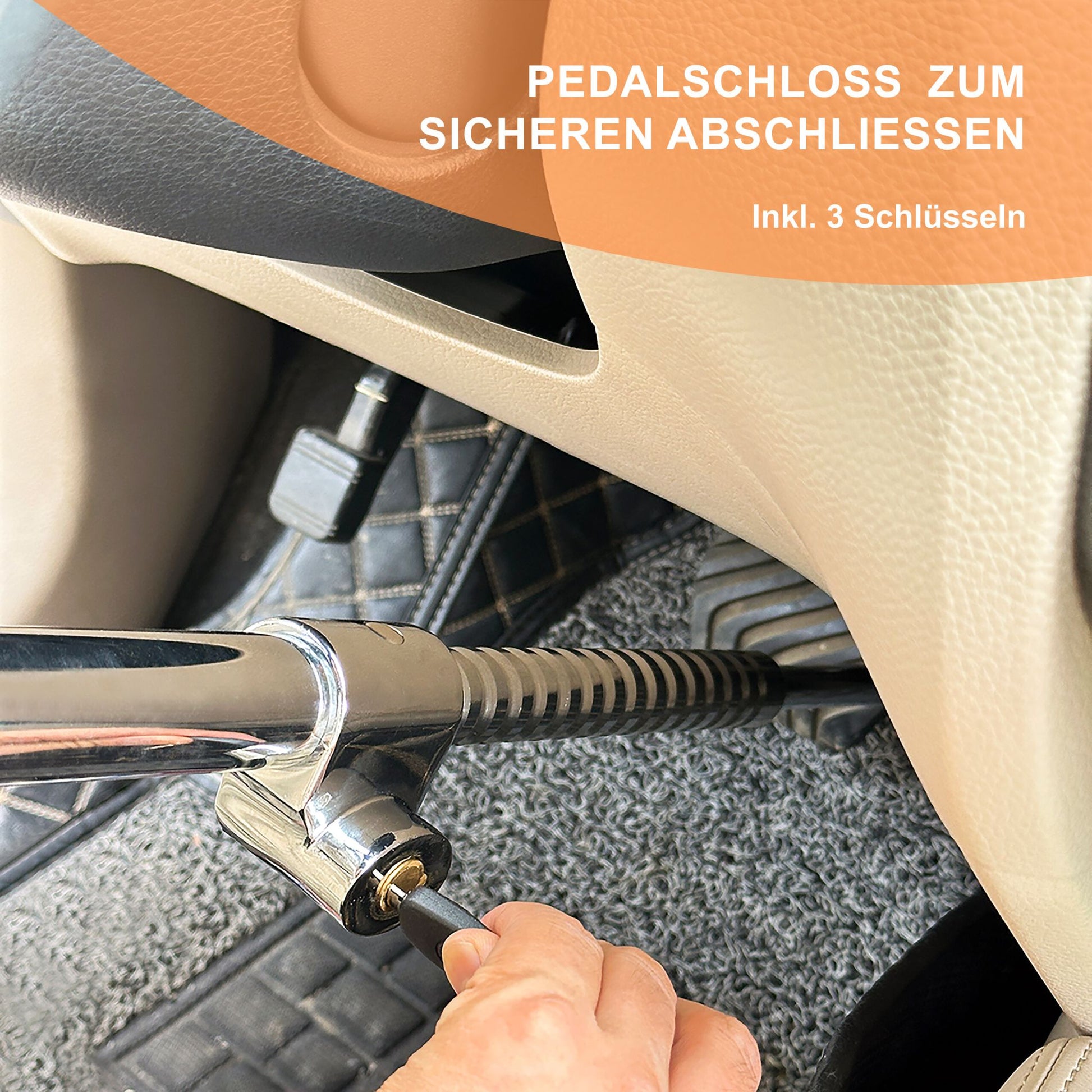 Universal Lenkradschloss für Autos Schwarz-Silber von Relaxdays