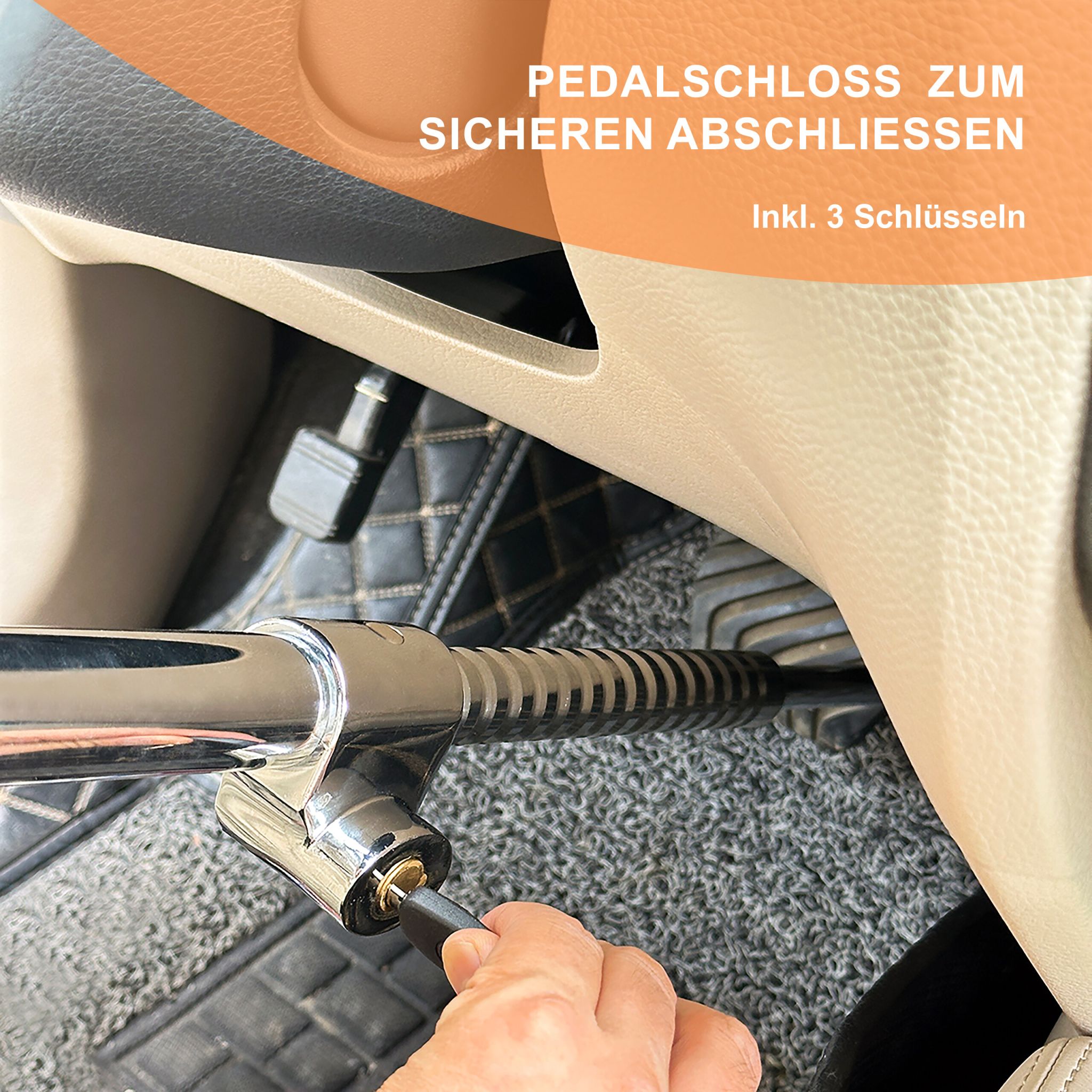 Universal Lenkradschloss für Autos Schwarz-Silber von Relaxdays