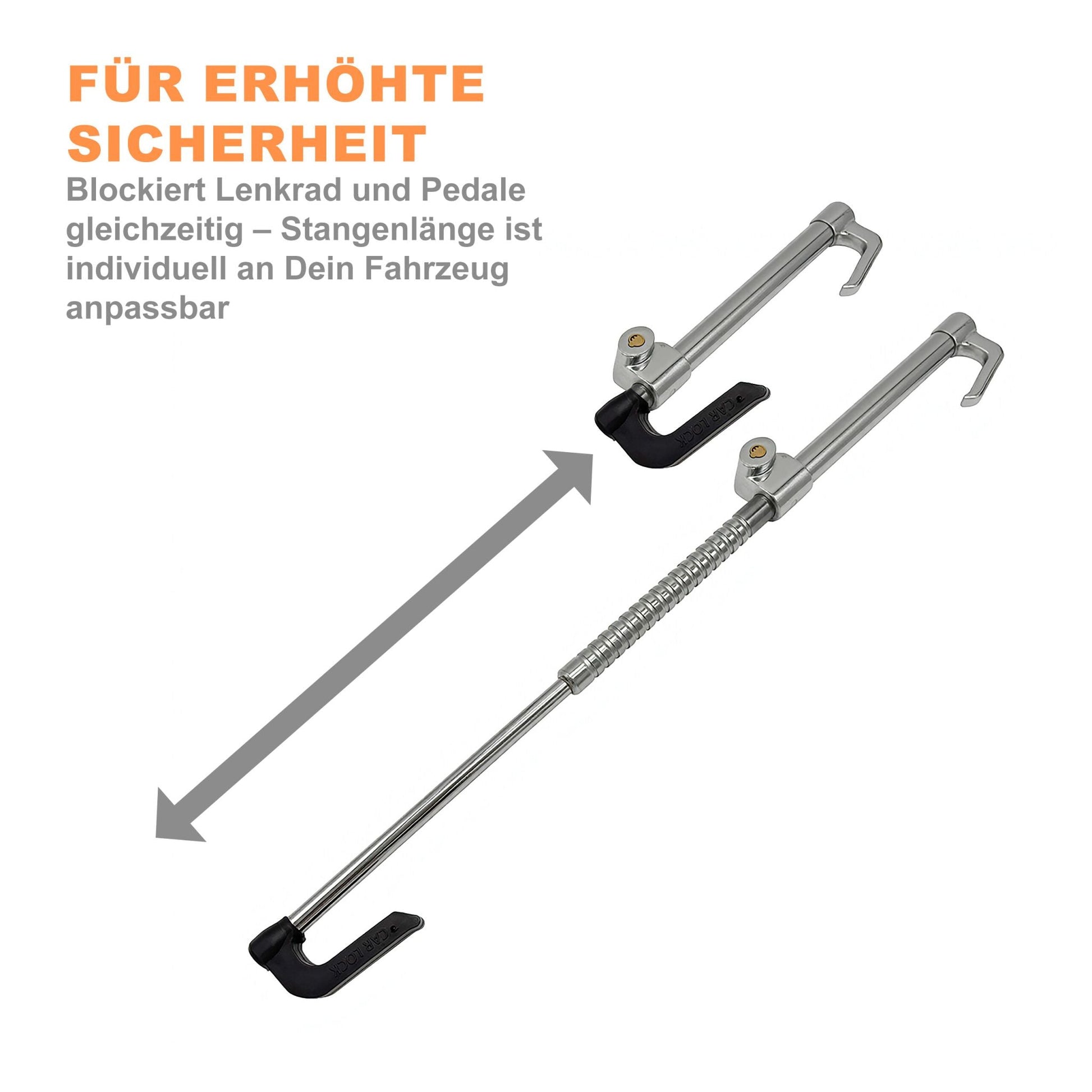 Universal Lenkradschloss für Autos Schwarz-Silber von Relaxdays