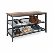 Schuhregal Industrial Style Braun-Schwarz von Relaxdays