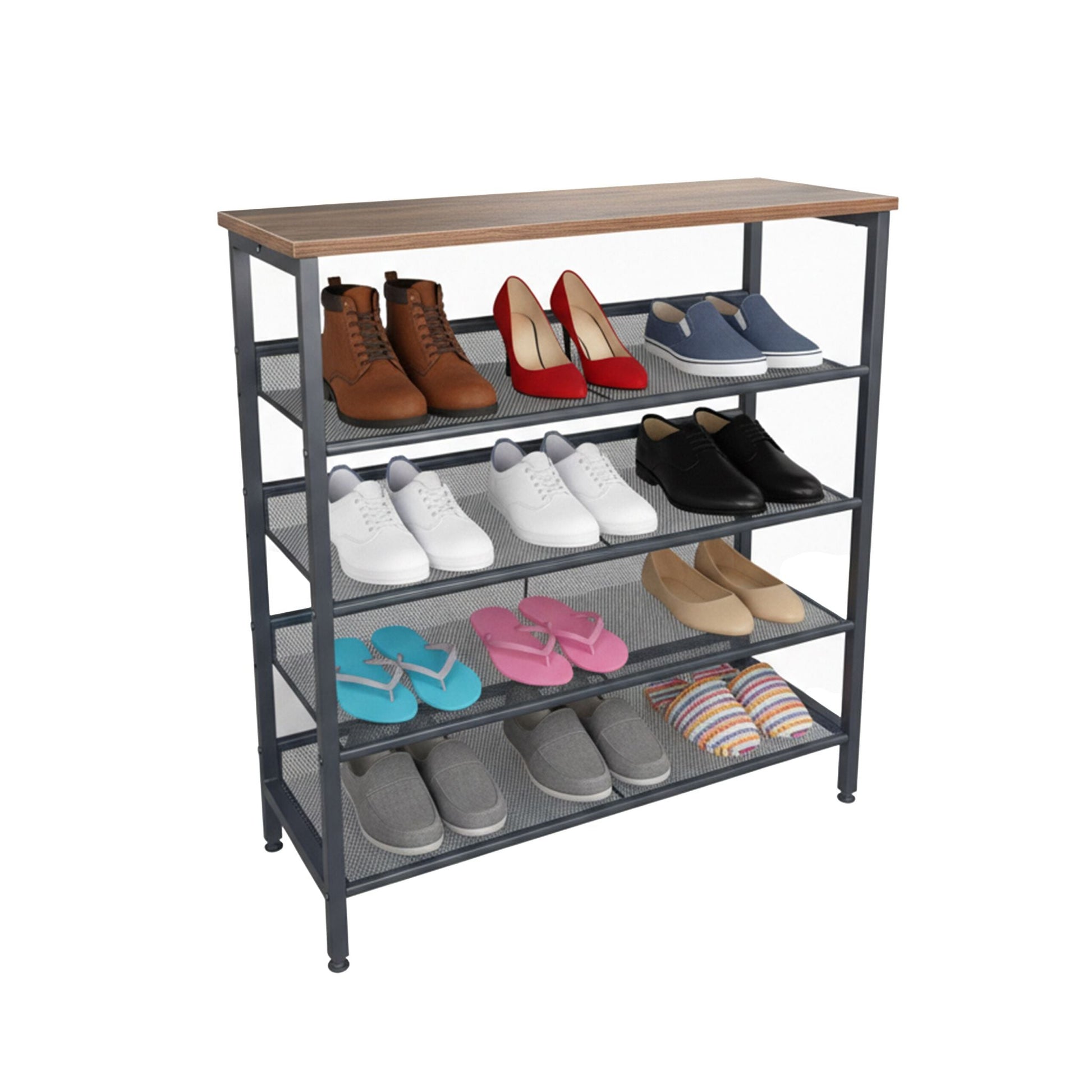 Schuhregal Industrial Style Braun-Schwarz von Relaxdays
