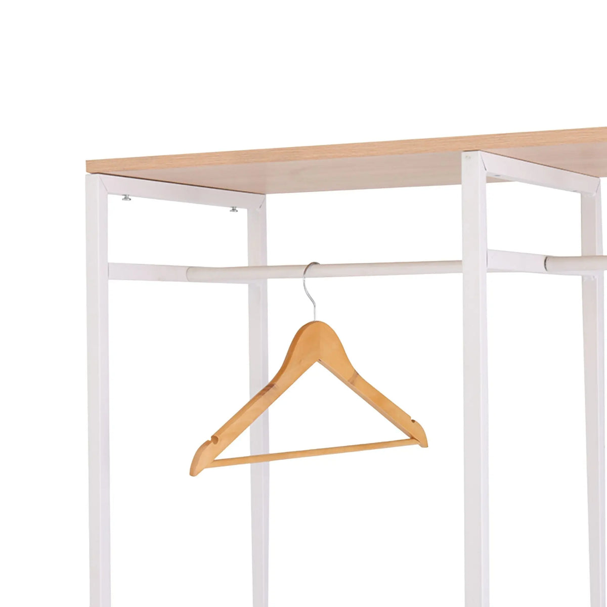 Garderobe offen Kleiderstangen & Ablagen Weiss-Hellbraun von Relaxdays