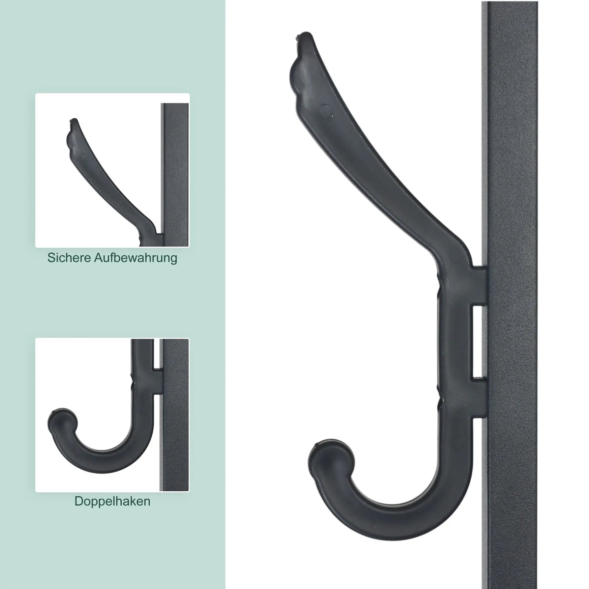 Garderobenständer 180cm Dunkelbraun-Schwarz von Relaxdays