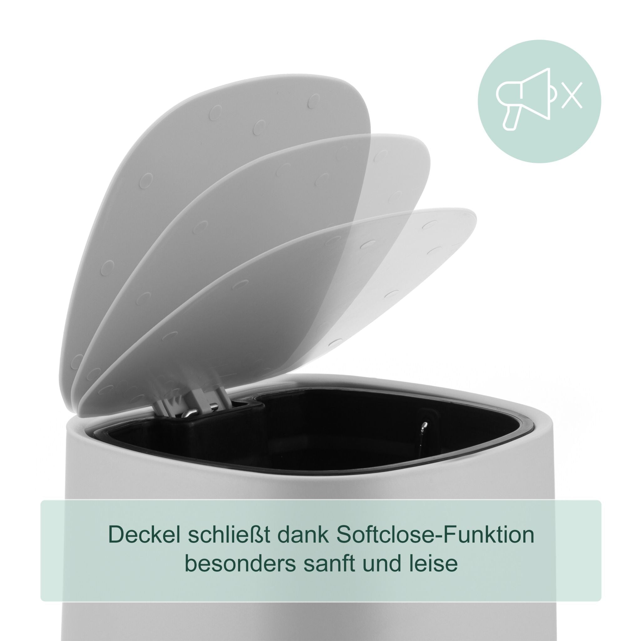 Bad Mülleimer 5 l Softclose Grau von guteszeug.ch