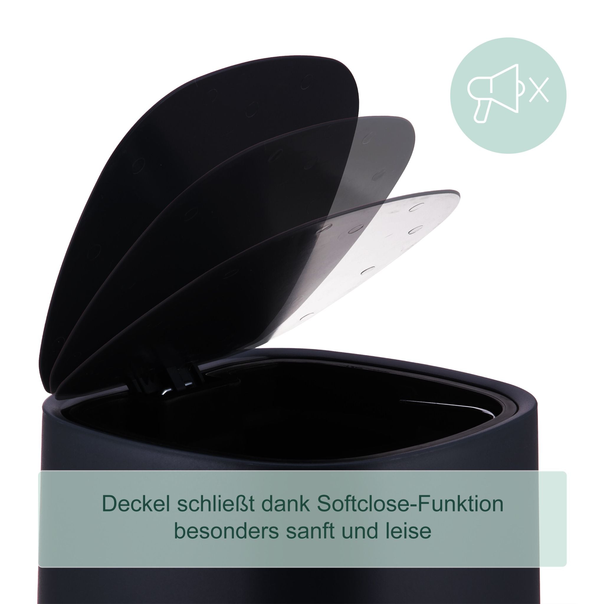 Bad Mülleimer 5 l Softclose Schwarz von guteszeug.ch