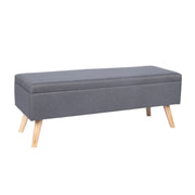 Sitzbank mit Stauraum Leinenoptik Hellbraun-Grau von Relaxdays
