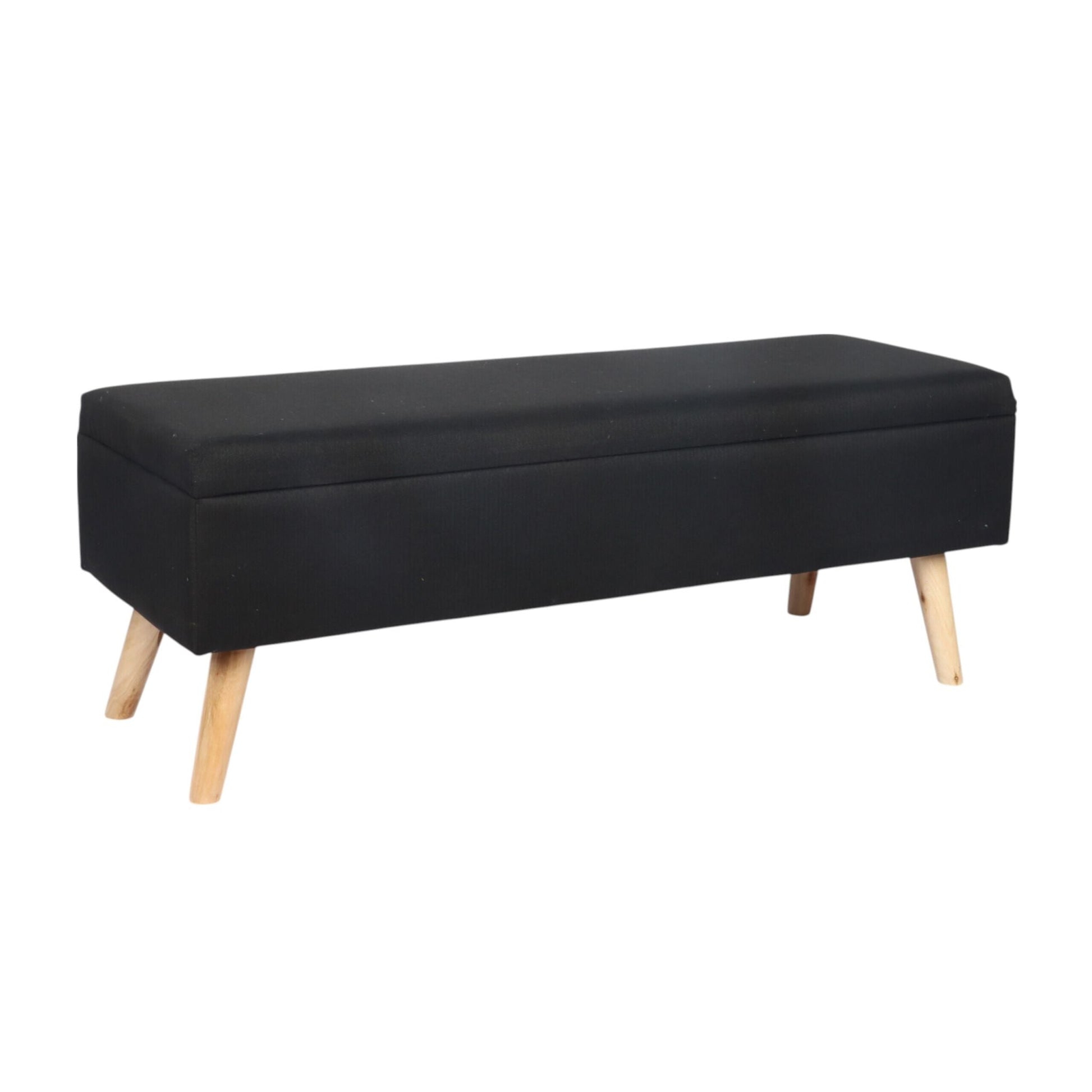 Sitzbank mit Stauraum Leinenoptik Hellbraun-Schwarz von Relaxdays