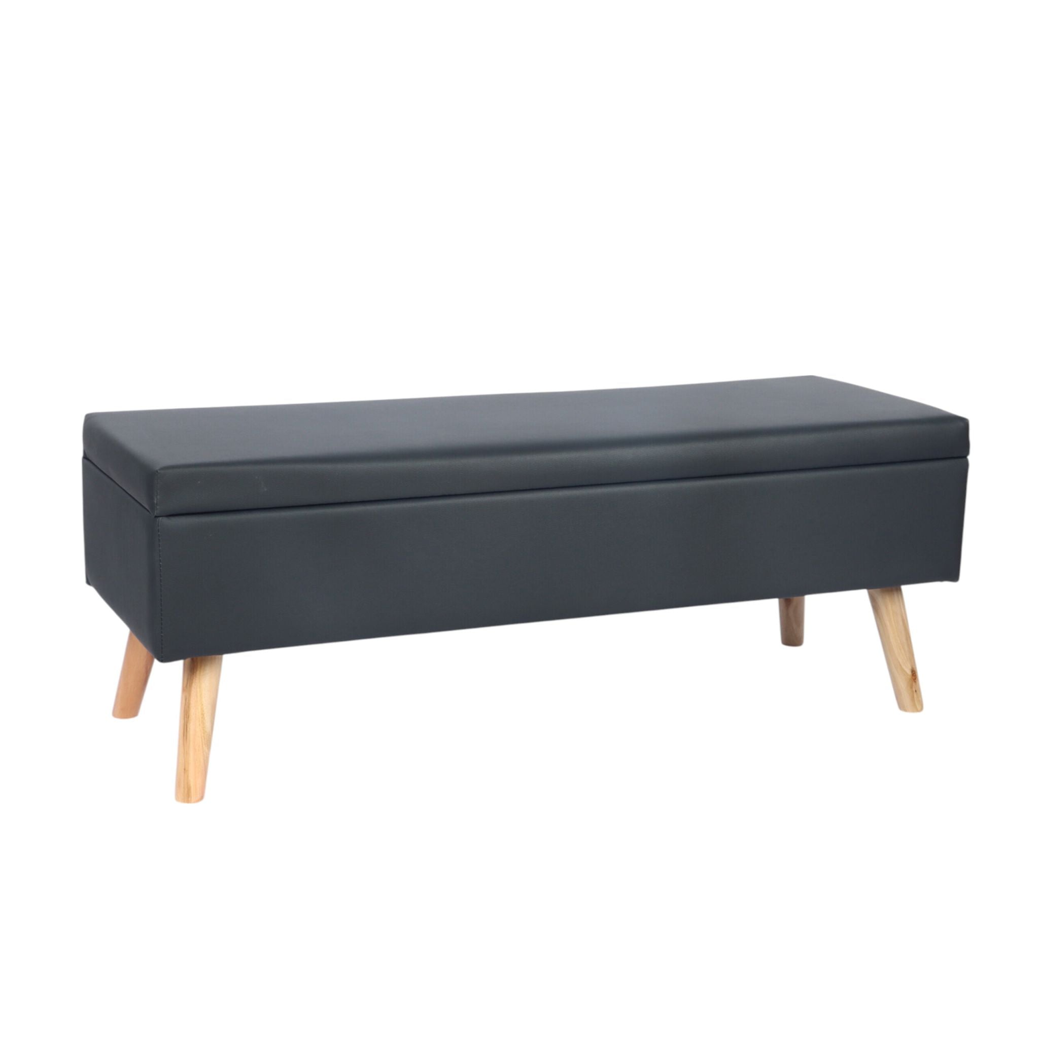 Sitzbank mit Stauraum Kunstleder Hellbraun-Schwarz von Relaxdays