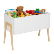 Kindertruhe mit Holzbeinen Weiss von Relaxdays