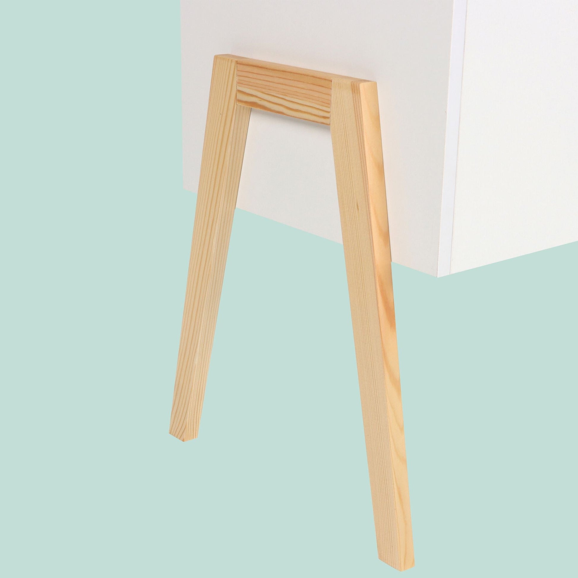 Kindertruhe mit Holzbeinen Weiss von Relaxdays