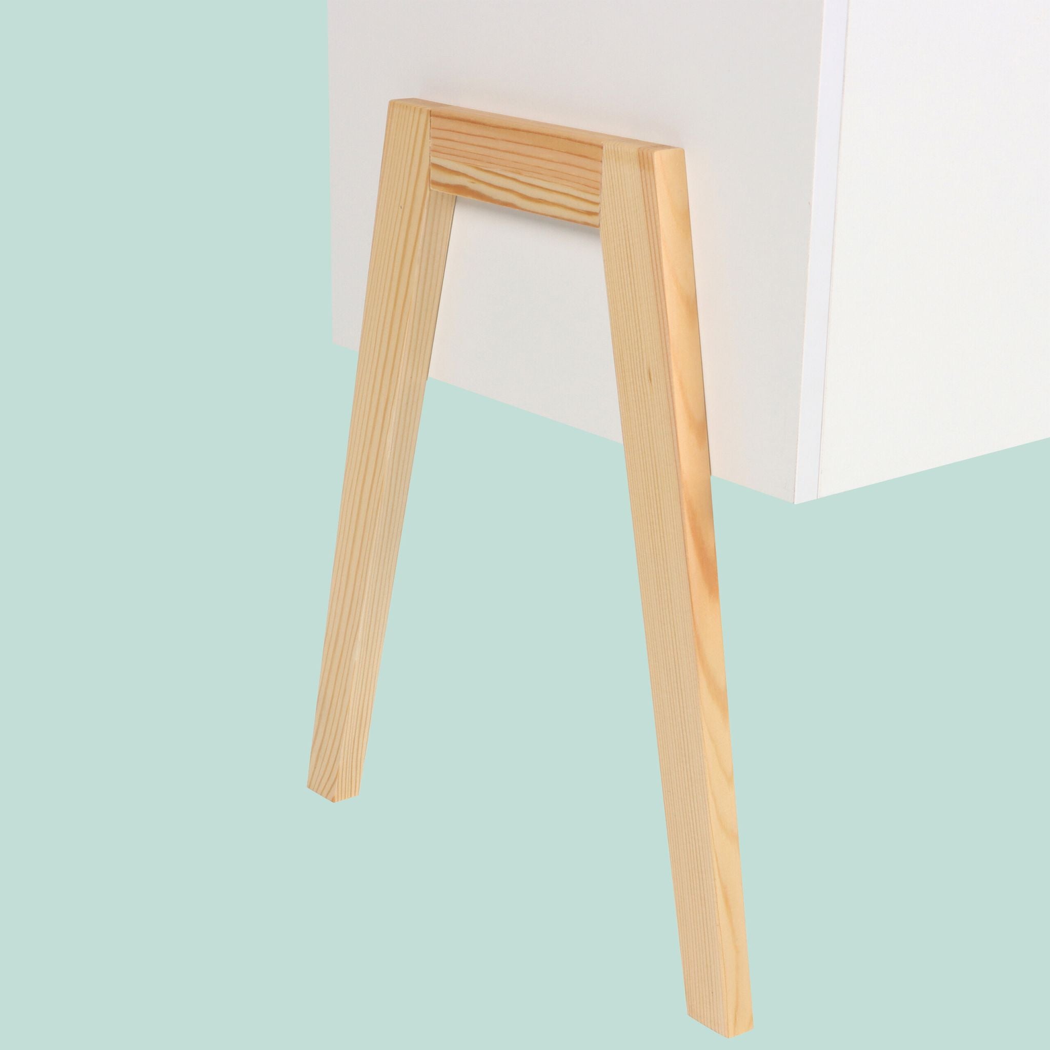 Kindertruhe mit Holzbeinen Weiss von Relaxdays