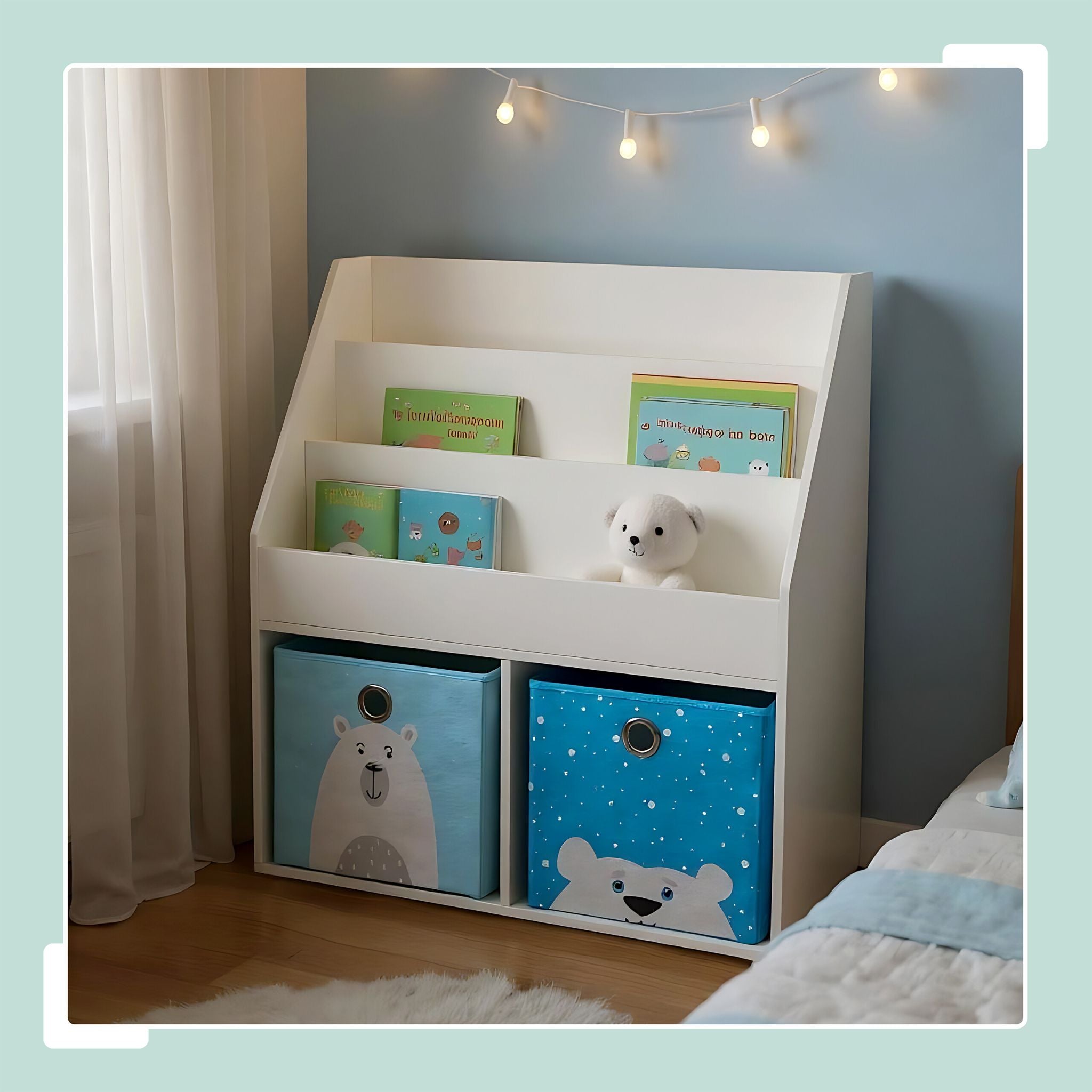 Bücherregal für Kinder Weiss-Hellblau