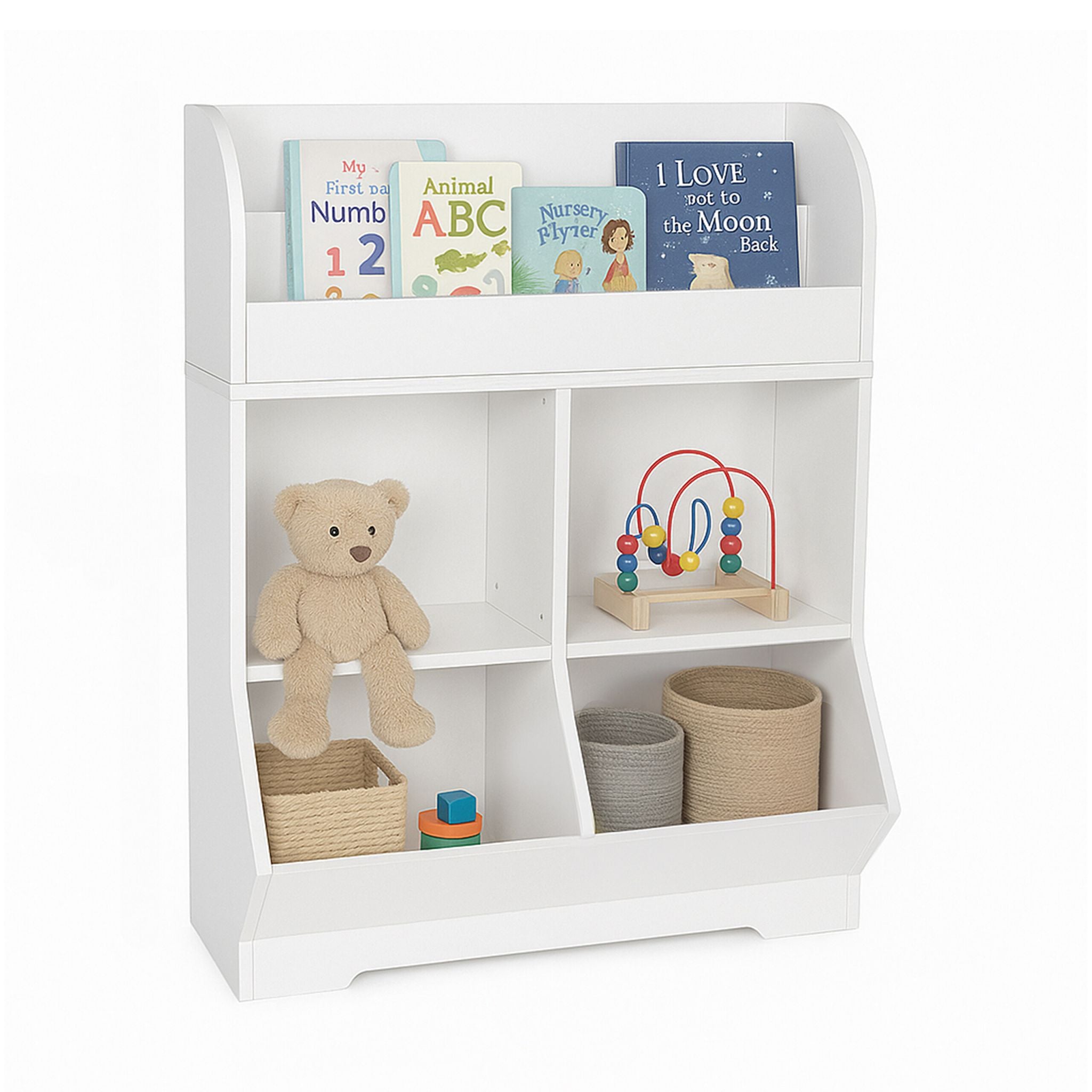 Kinderregal mit Buchablagen Weiss von Relaxdays