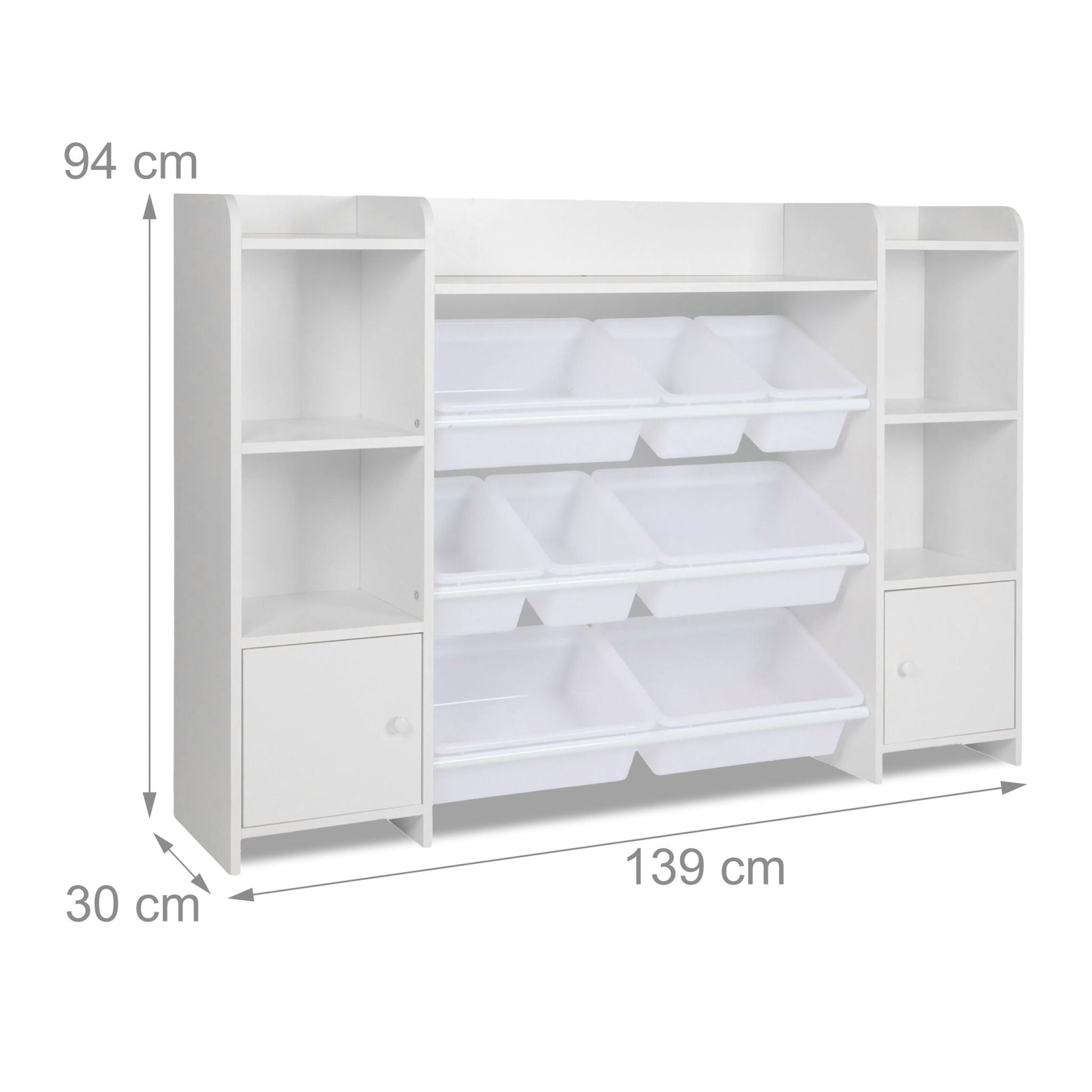 Kinderregal gross mit Boxen Weiss von Relaxdays
