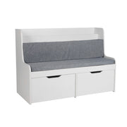 Kinderbank mit 2 Schubladen Weiss-Grau von Relaxdays