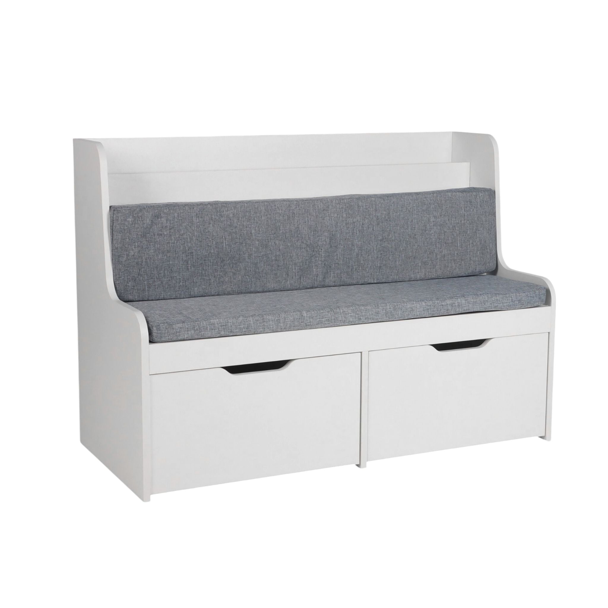 Kinderbank mit 2 Schubladen Weiss-Grau von Relaxdays
