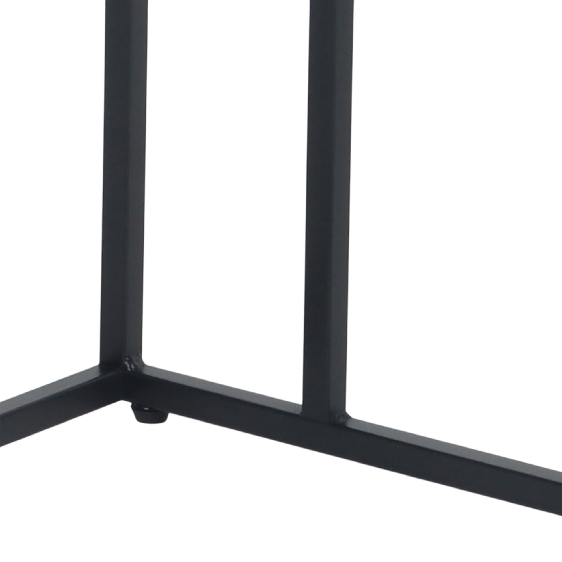 Beistelltisch mit Rollen C-Form Schwarz von Relaxdays