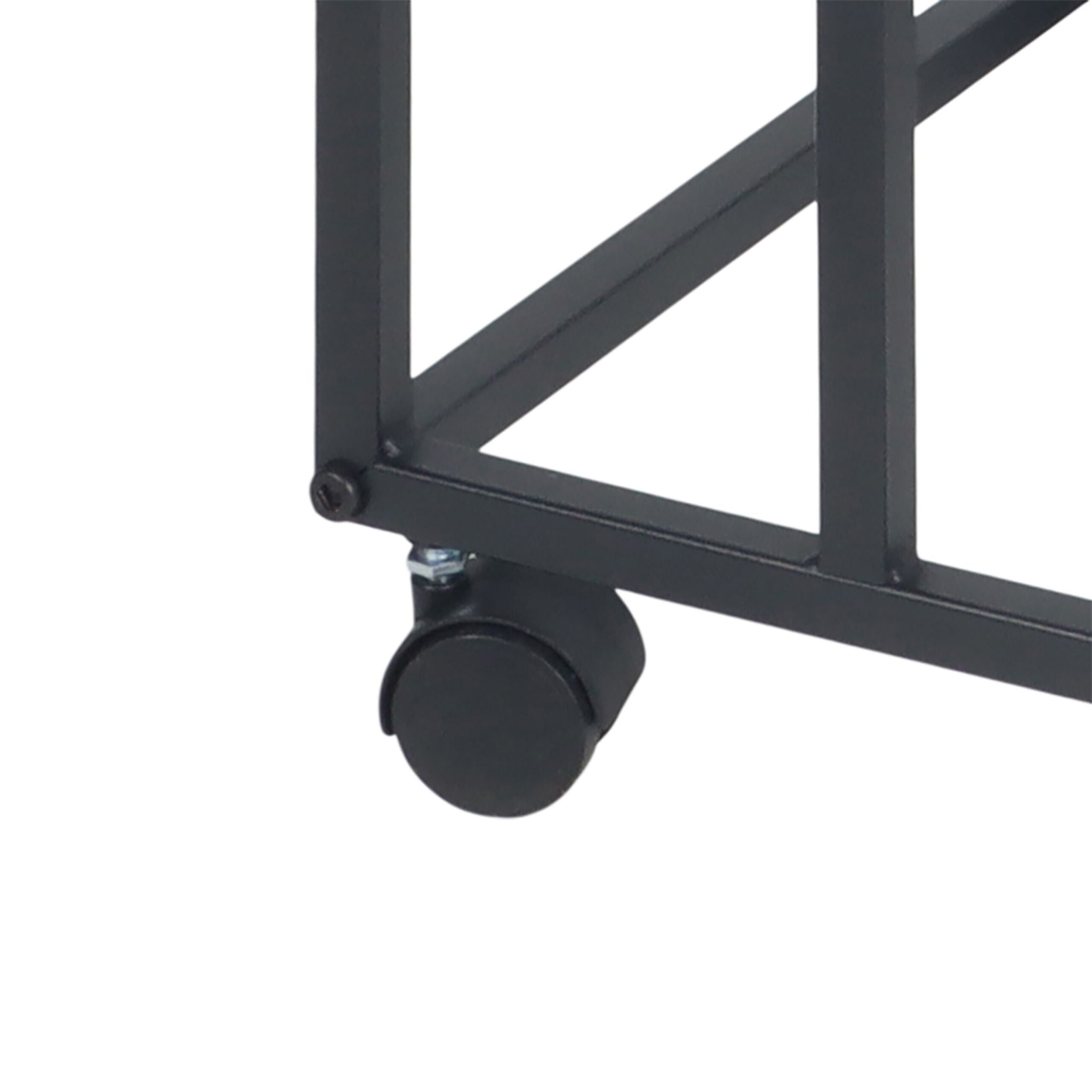 Beistelltisch mit Rollen C-Form Schwarz von Relaxdays