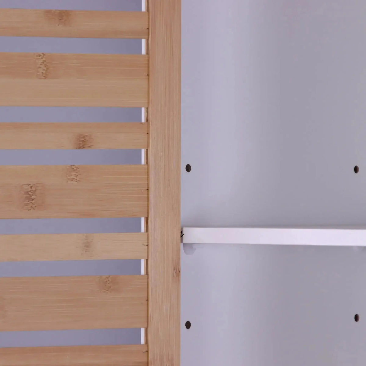 Hoher Badezimmerschrank 190cm Weiss-Hellbraun von Relaxdays