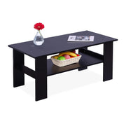 Couchtisch mit unterer Ablage Schwarz von Relaxdays