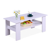 Couchtisch mit unterer Ablage Weiss von Relaxdays