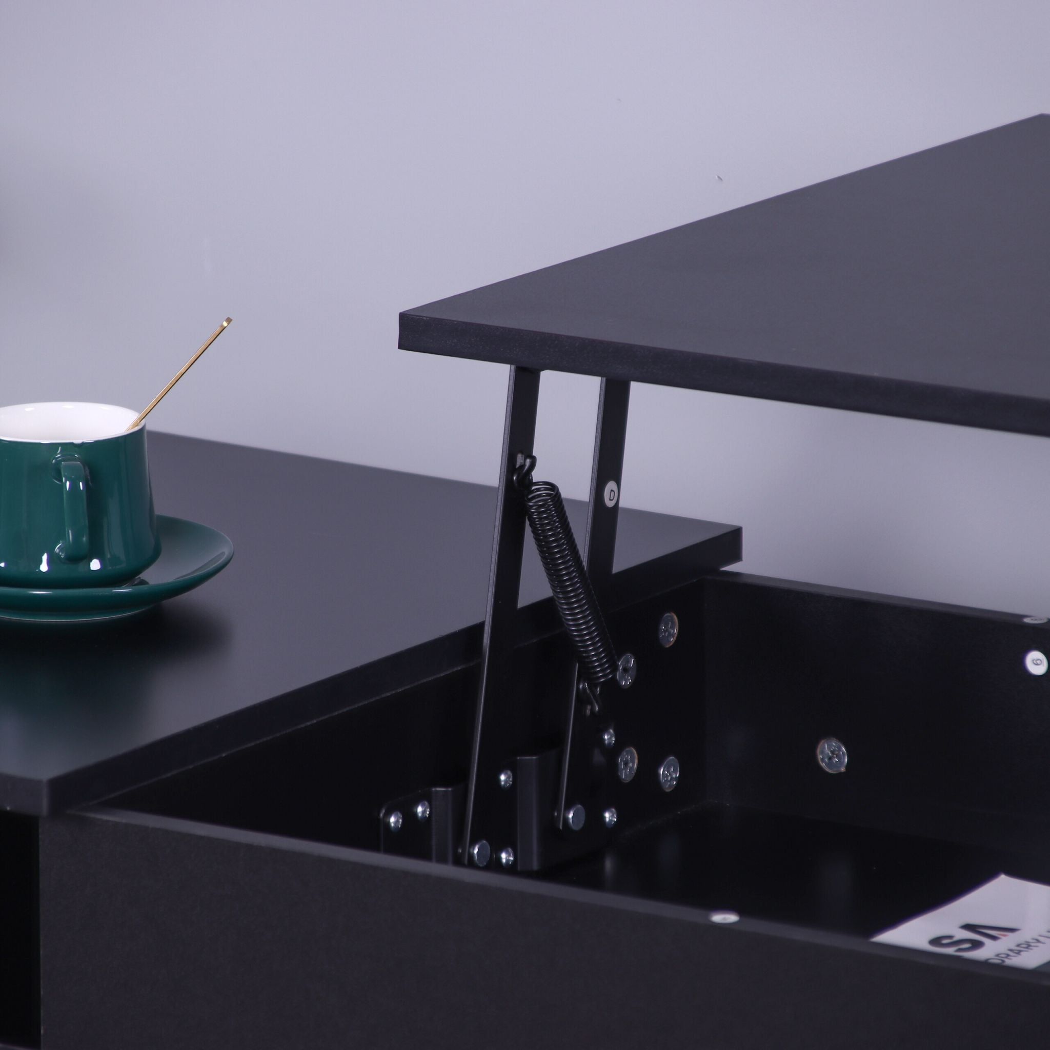 Aufklappbarer Couchtisch Schwarz von Relaxdays