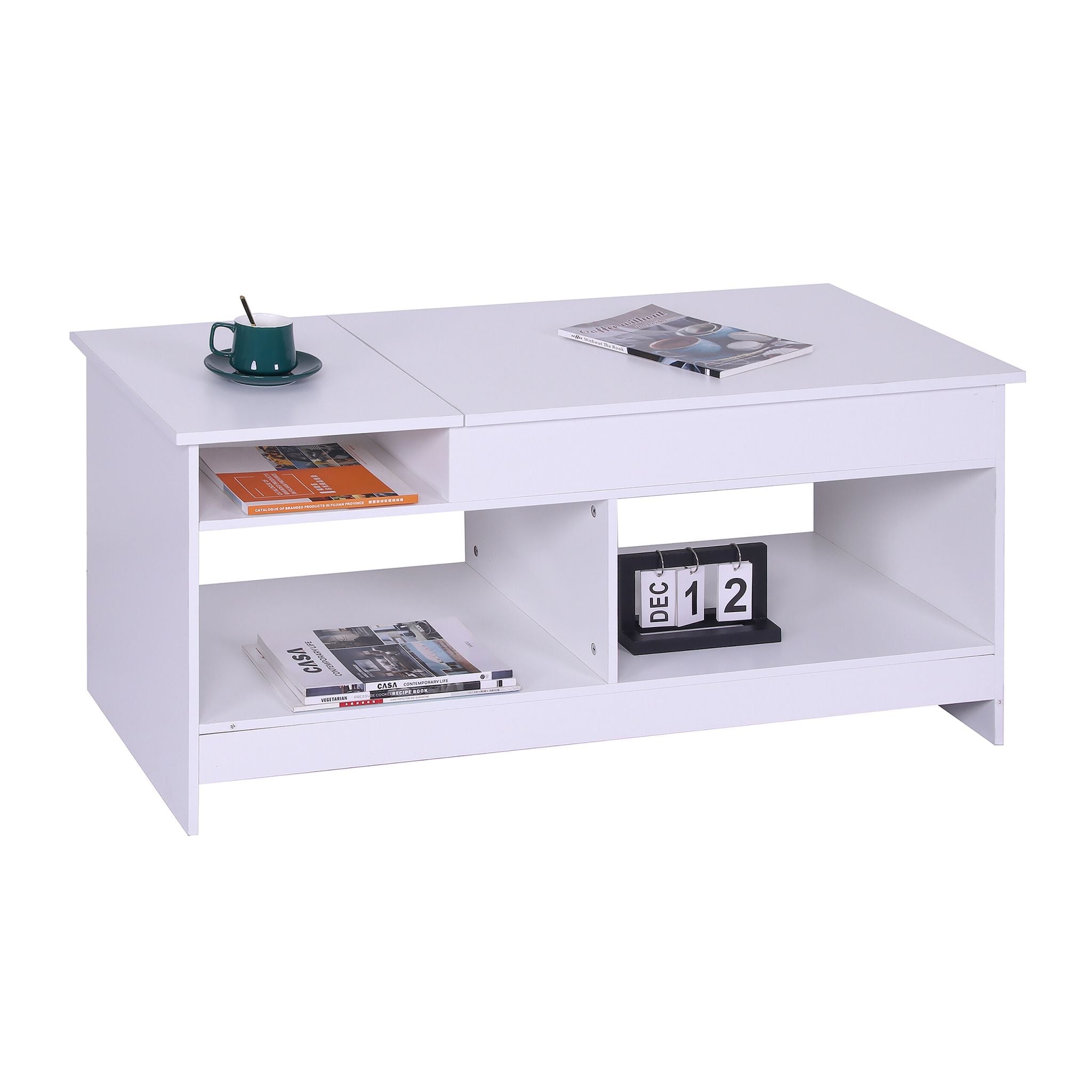Aufklappbarer Couchtisch Weiss von Relaxdays