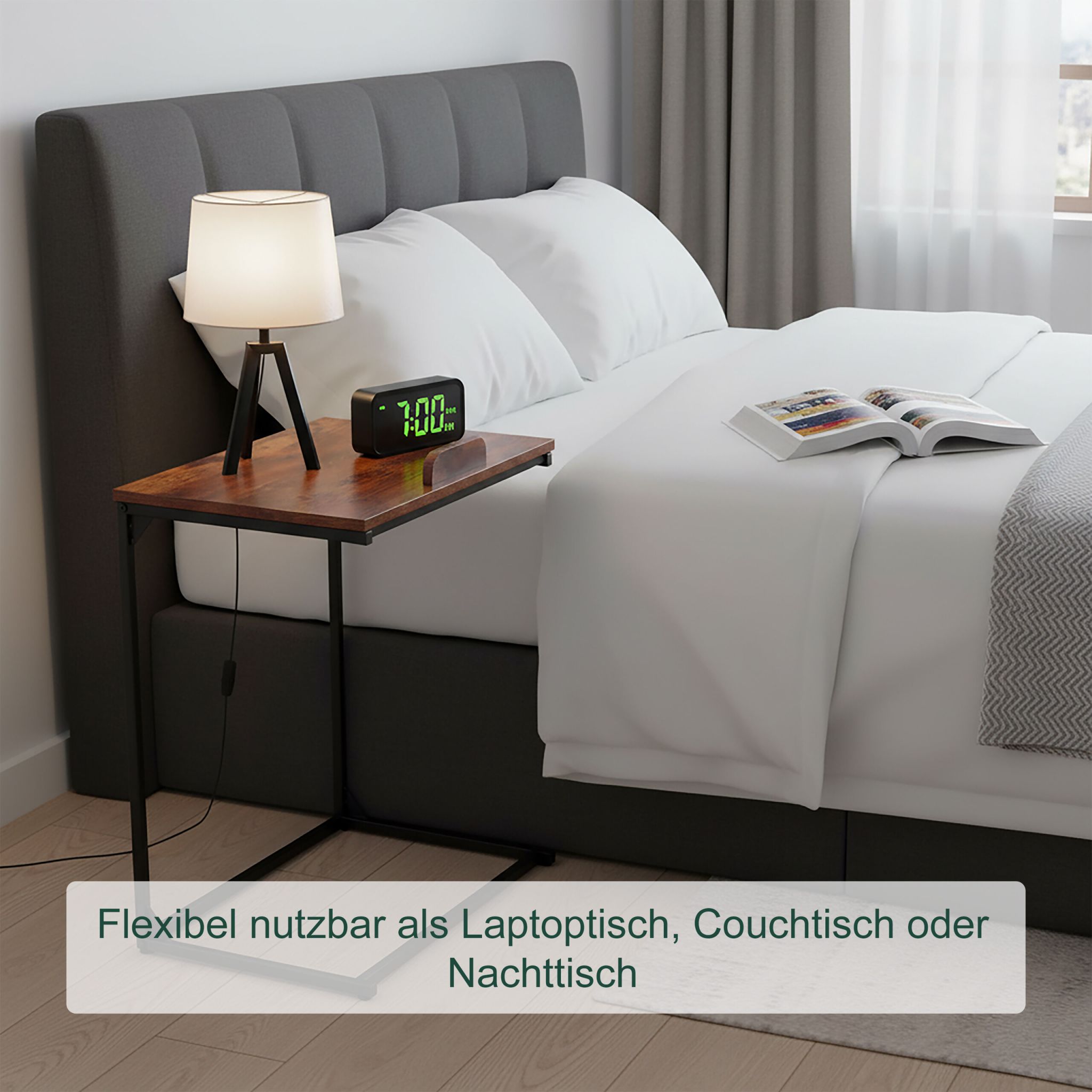 Beistelltisch für Laptop Dunkelbraun-Schwarz von Relaxdays