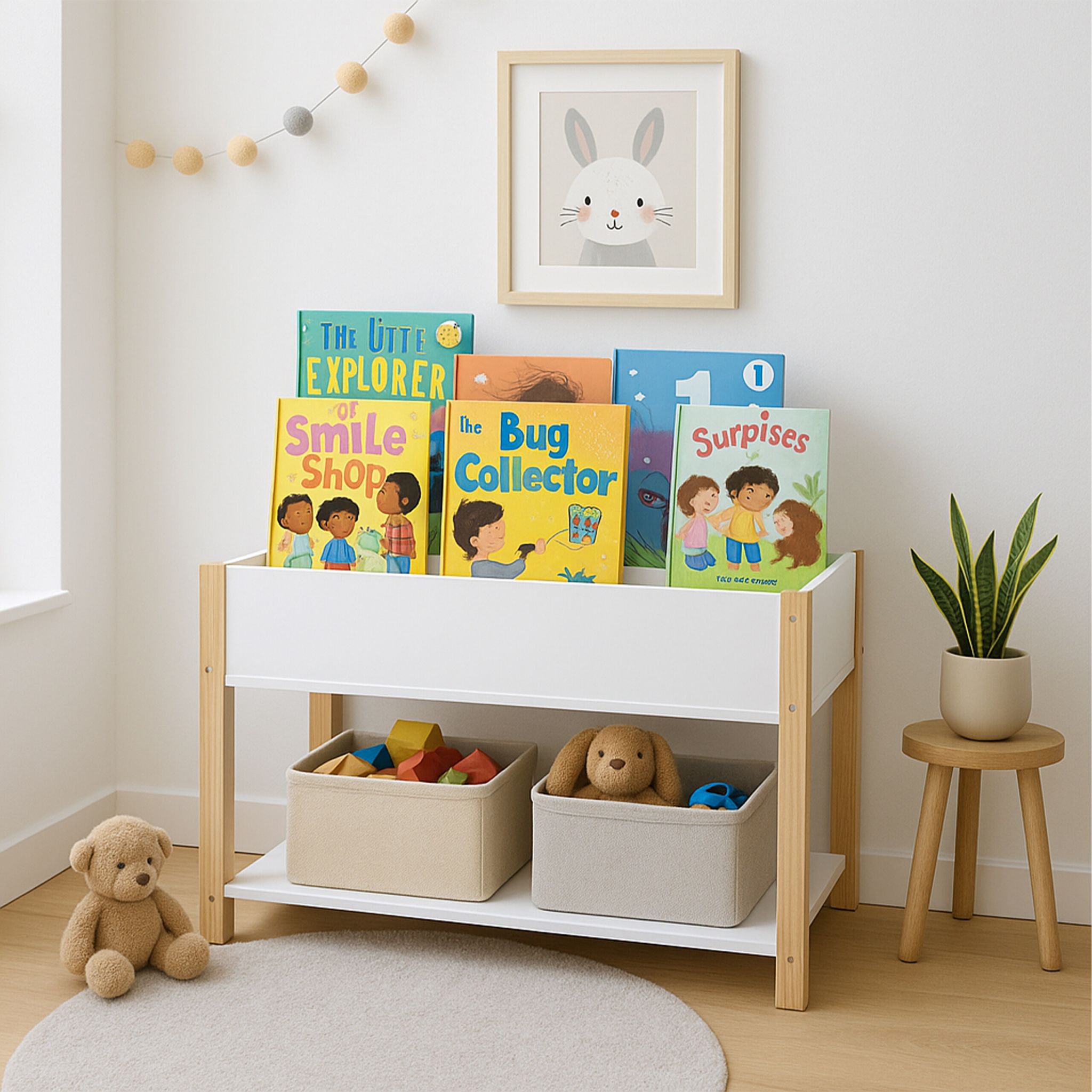 Bücherregal für Kinder Weiss-Hellbraun von guteszeug.ch
