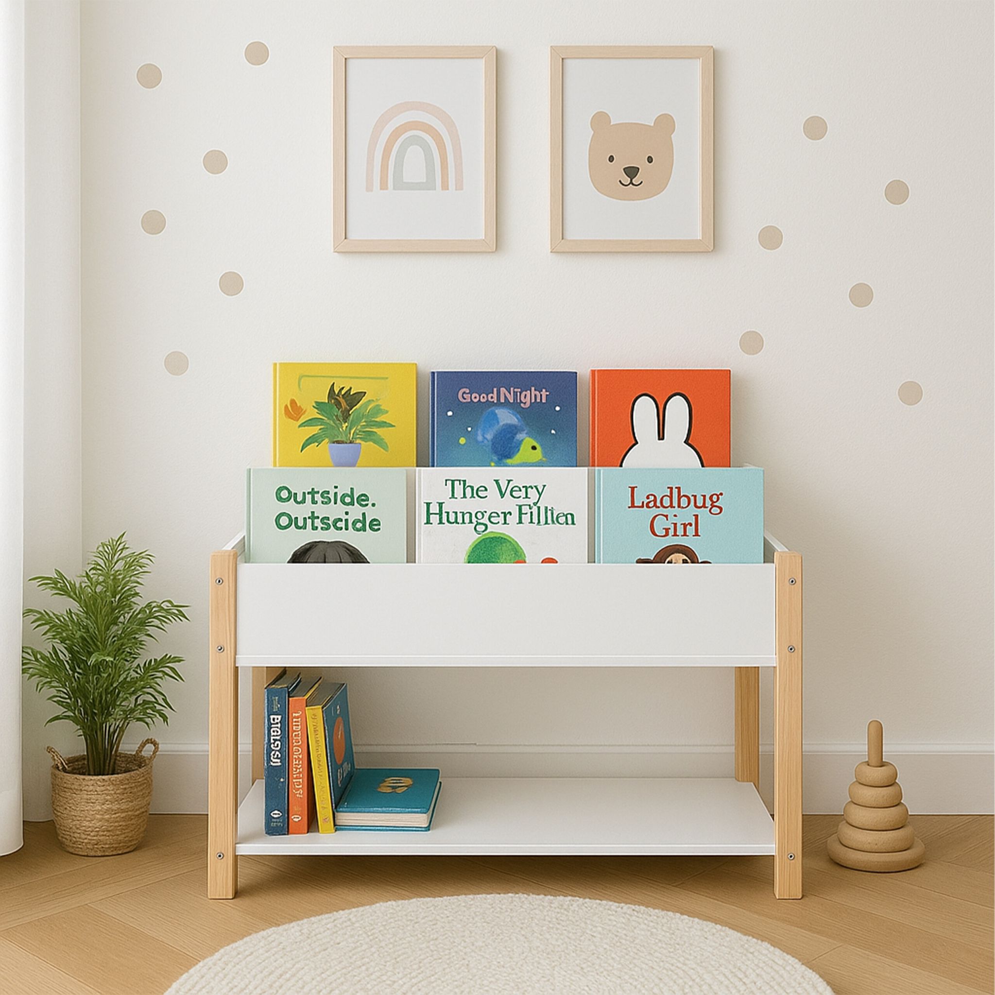 Bücherregal für Kinder Weiss-Hellbraun von guteszeug.ch